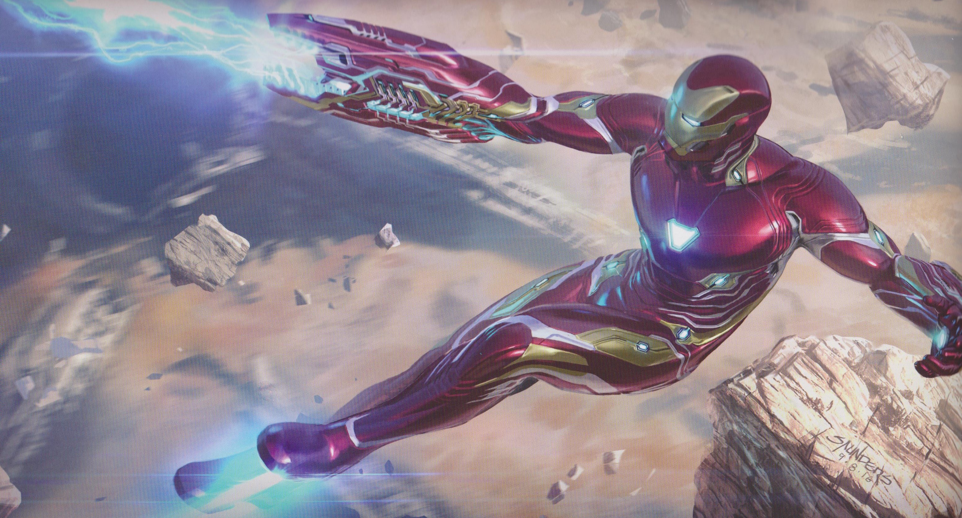 Iron Man in space with debris HD Wallpaper