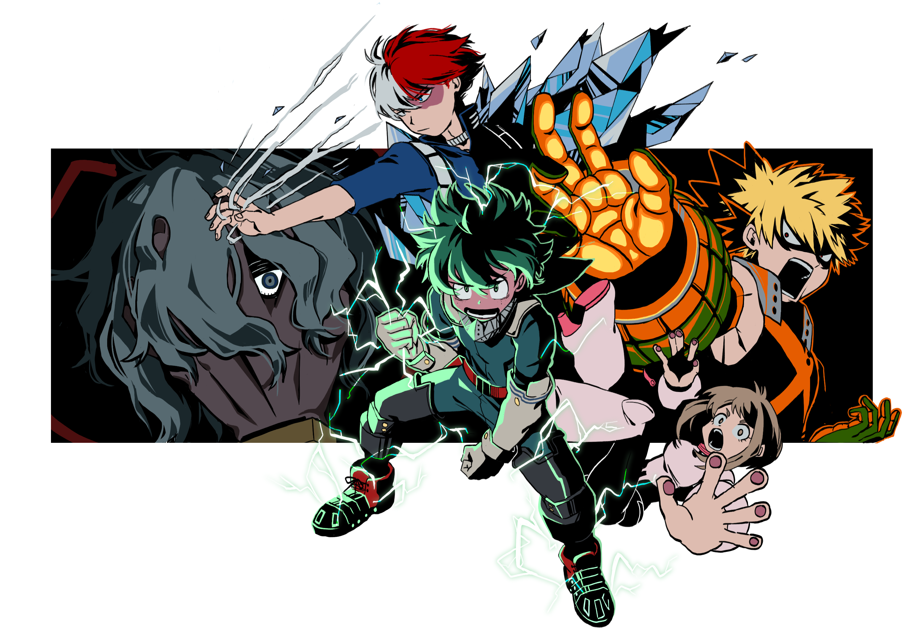 My Hero Academia Heroes and Villain Dynamic HD Wallpaper