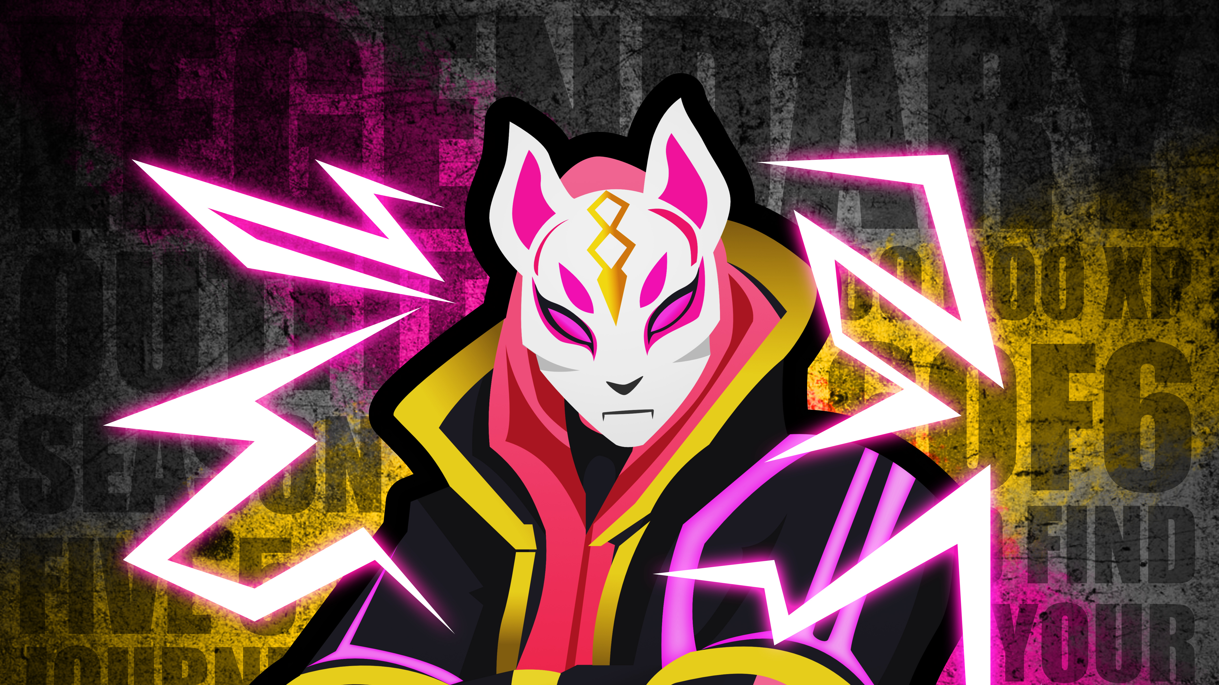 Fortnite Drift Masked Character with Neon Lightning HD Wallpaper