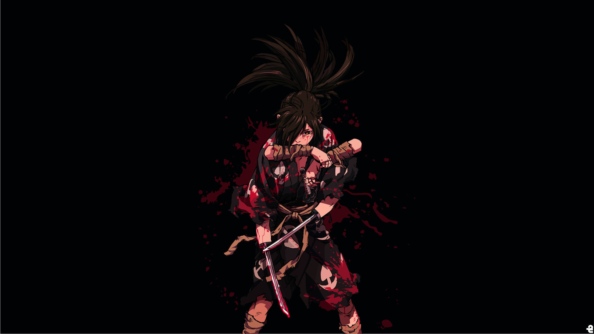 Hyakkimaru from Dororo with blood splatters HD Wallpaper