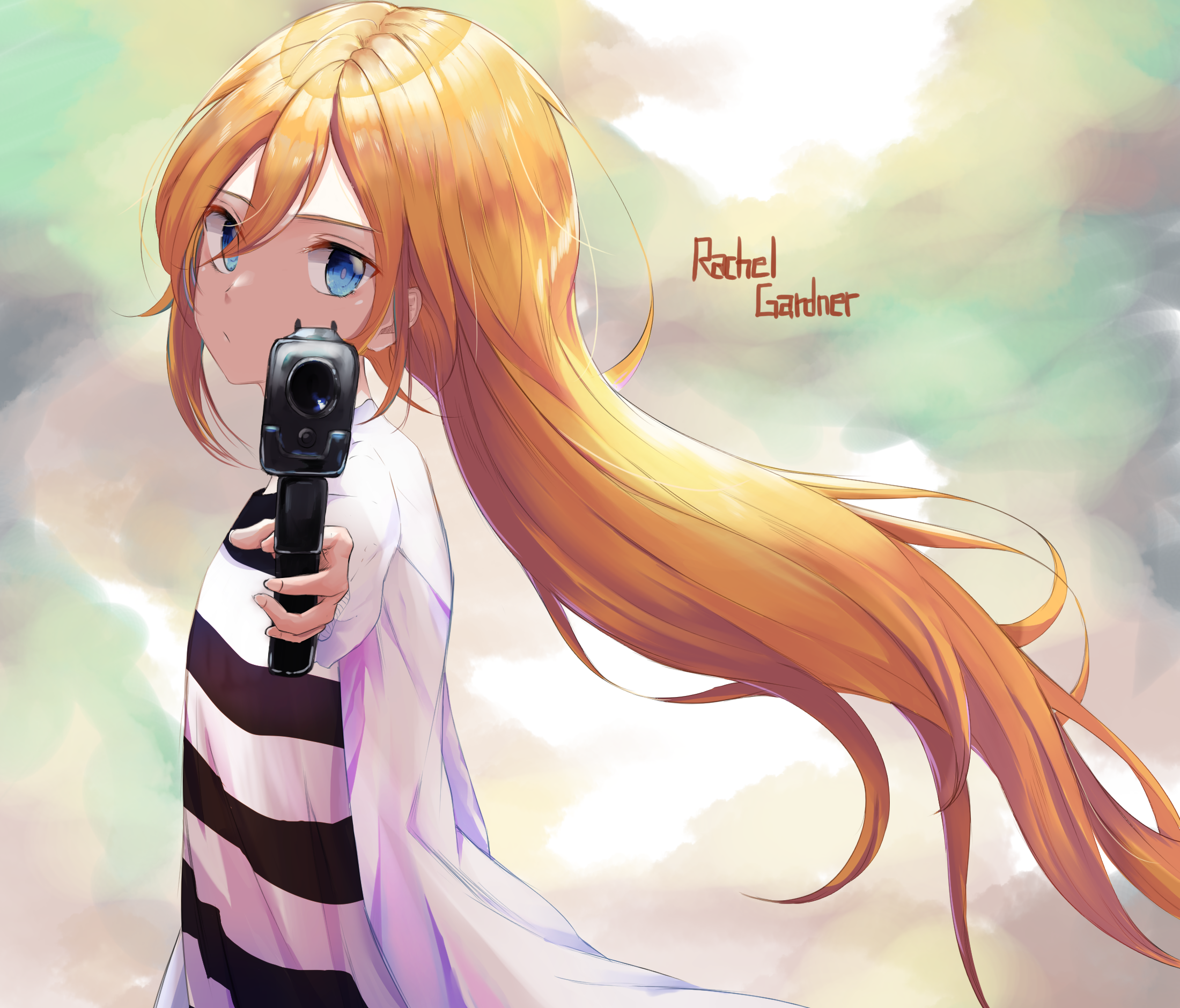 Rachel Gardner with a gun HD Wallpaper