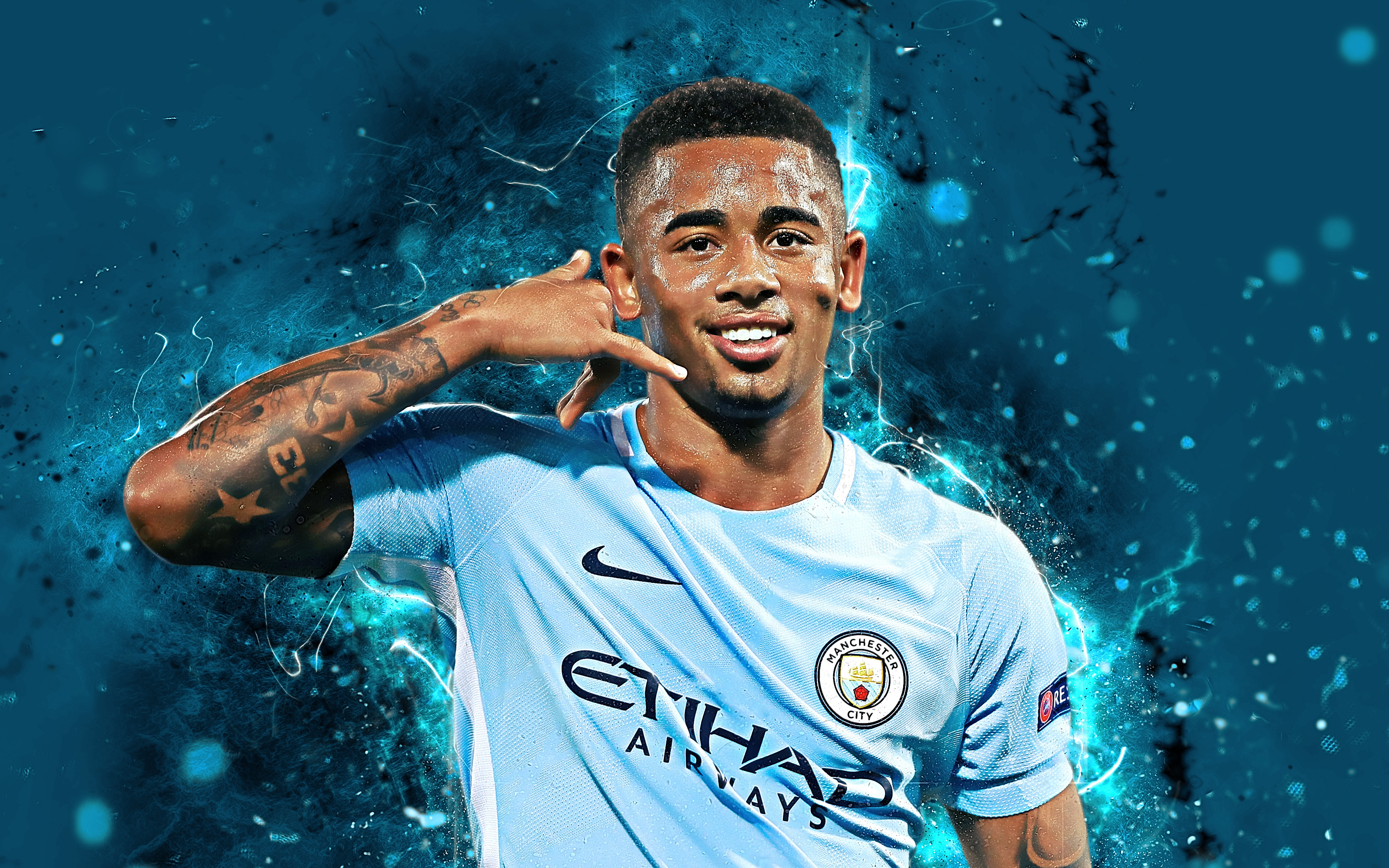 Gabriel Jesus from Manchester City F.C. HD Wallpaper
