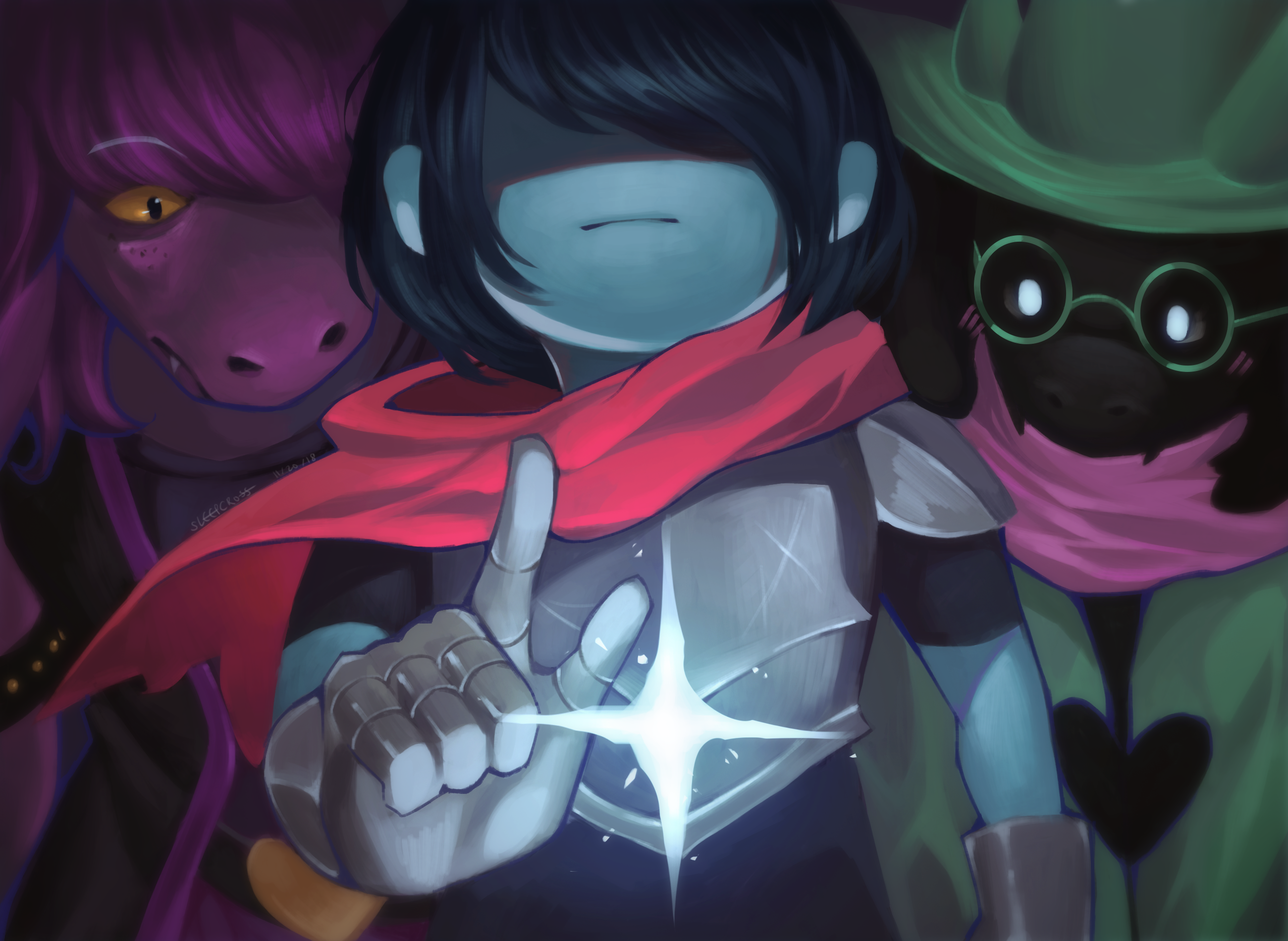 Kris, Susie, and Ralsei from Deltarune HD Wallpaper