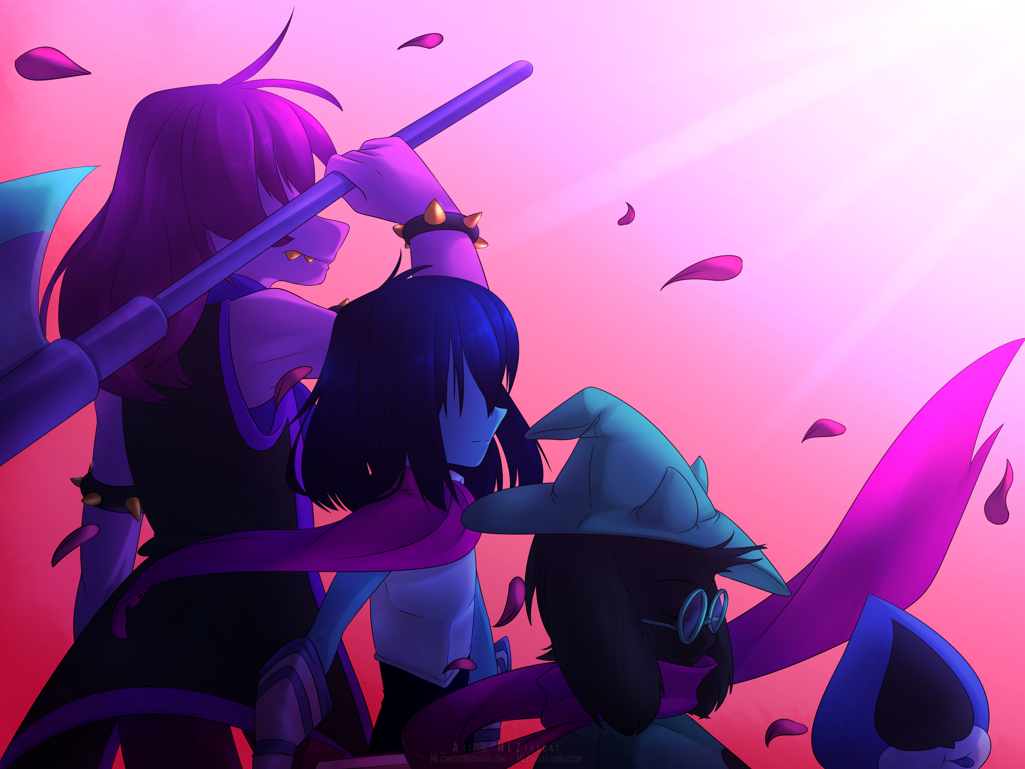 Kris, Susie, and Ralsei from Deltarune HD Wallpaper