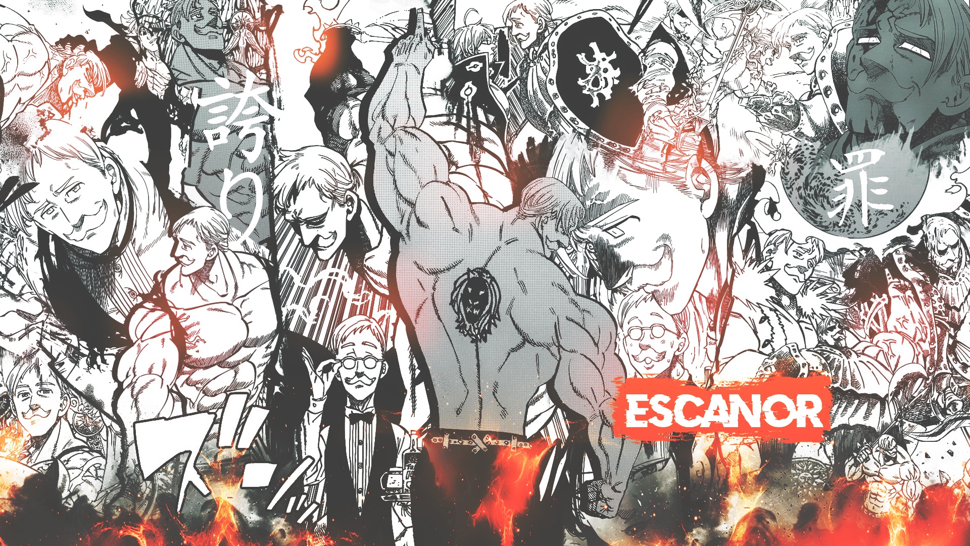 Escanor from The Seven Deadly Sins collage HD Wallpaper
