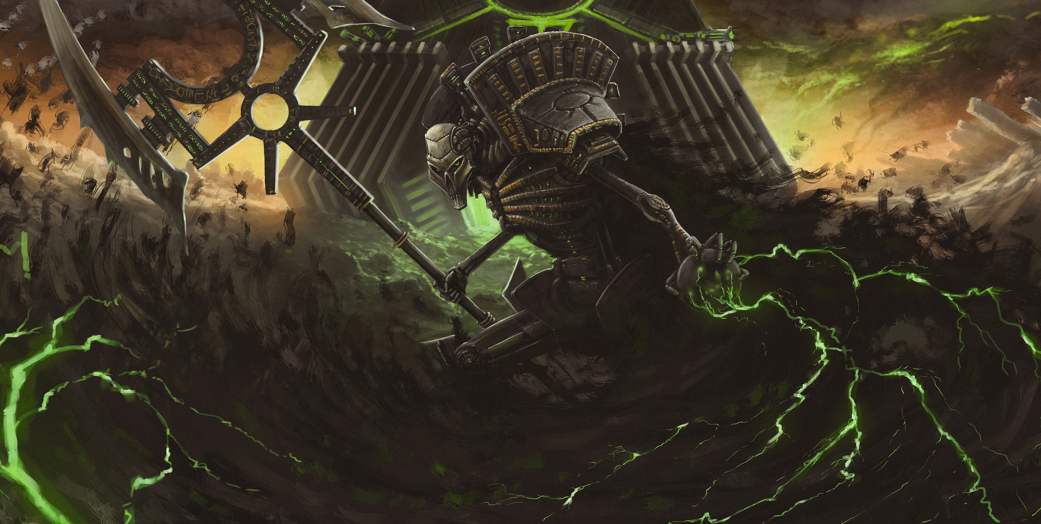 Necron Lord from Warhammer 40k HD Wallpaper