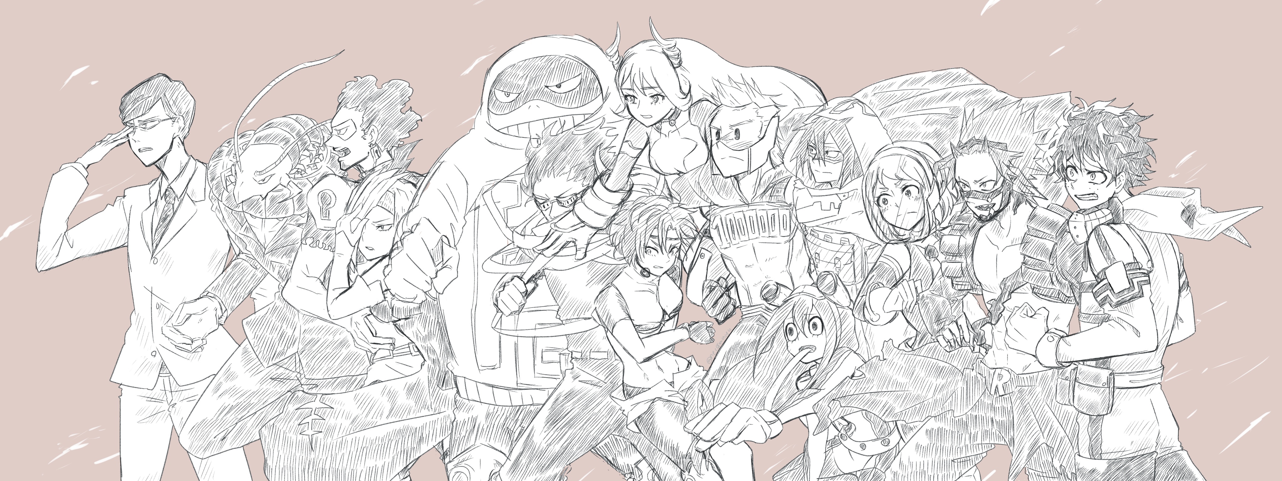 My Hero Academia characters sketch HD Wallpaper