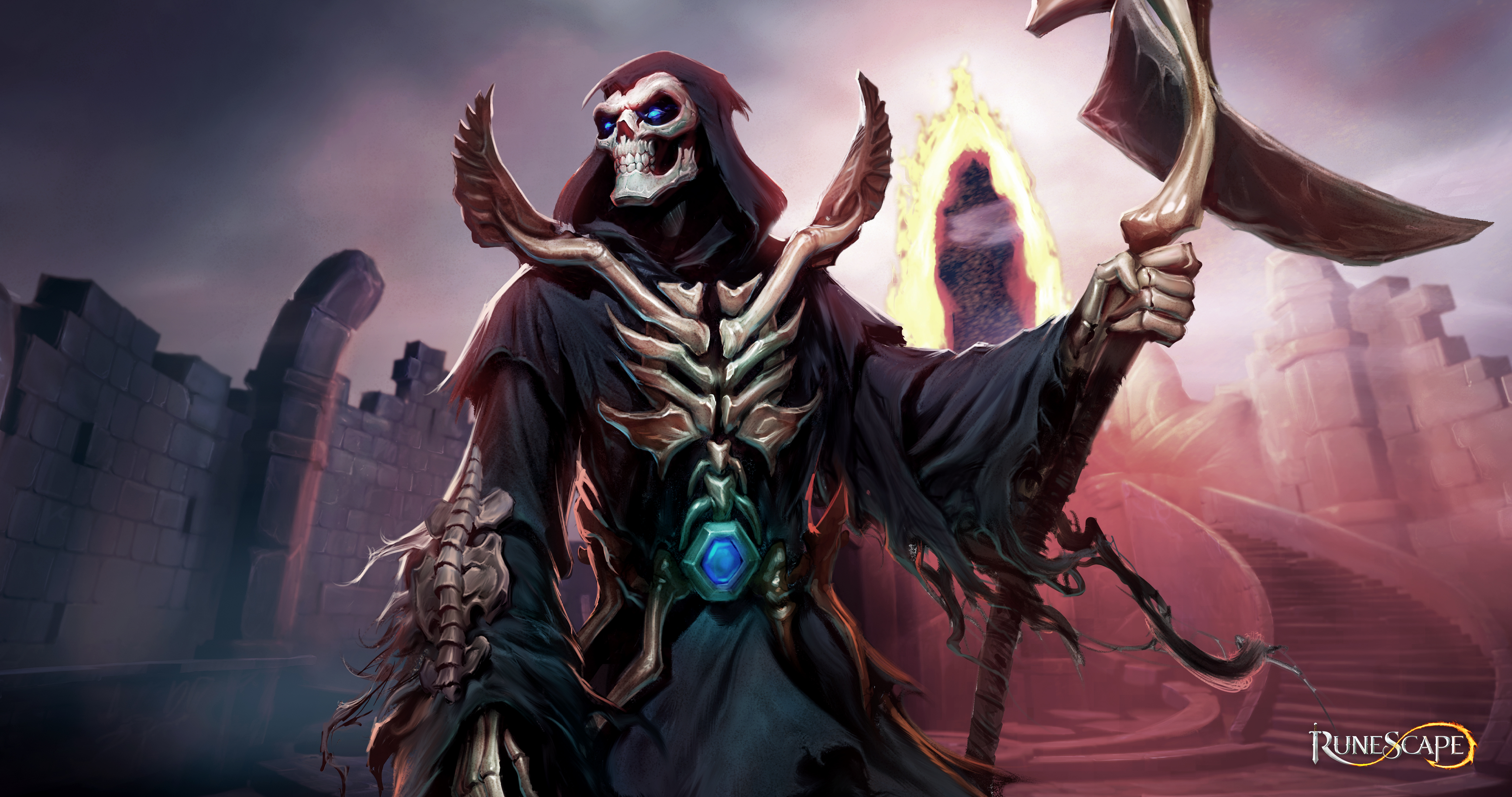 Death from Runescape holding a scythe HD Wallpaper