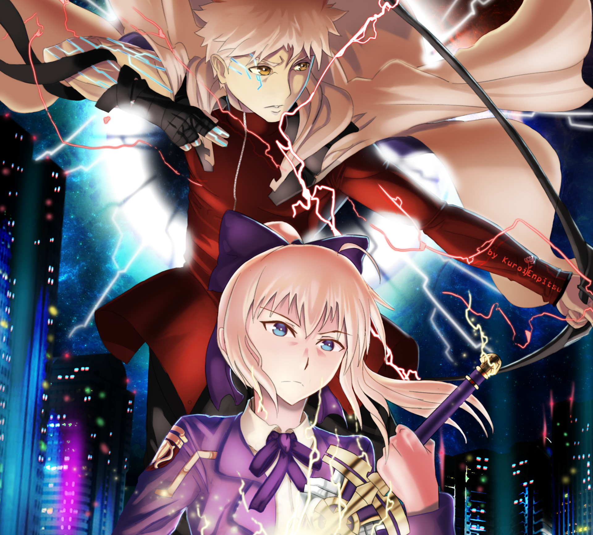Shirou Emiya and Saber from Fate Series HD Wallpaper