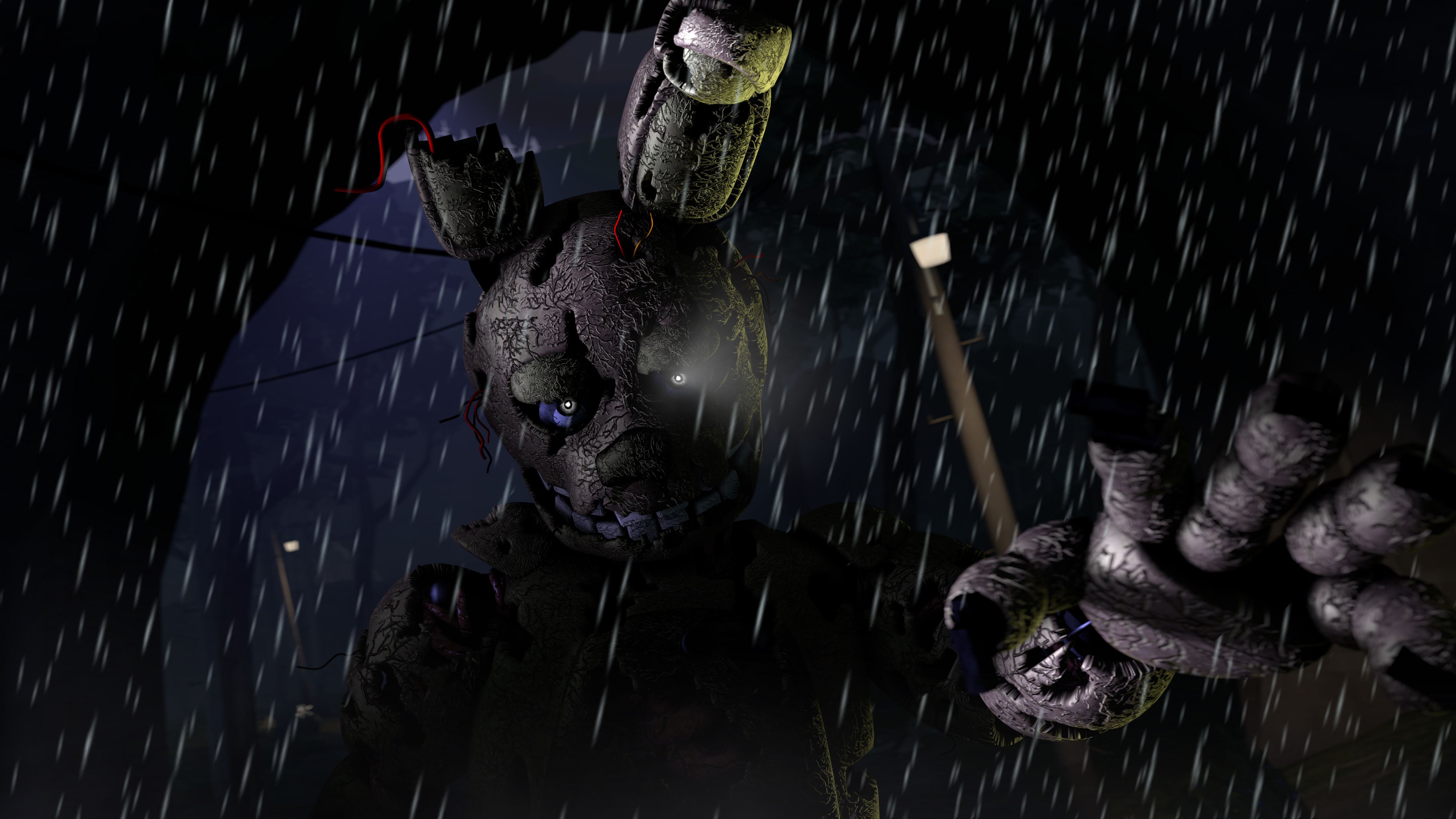 Springtrap from Five Nights at Freddy's in the rain HD Wallpaper