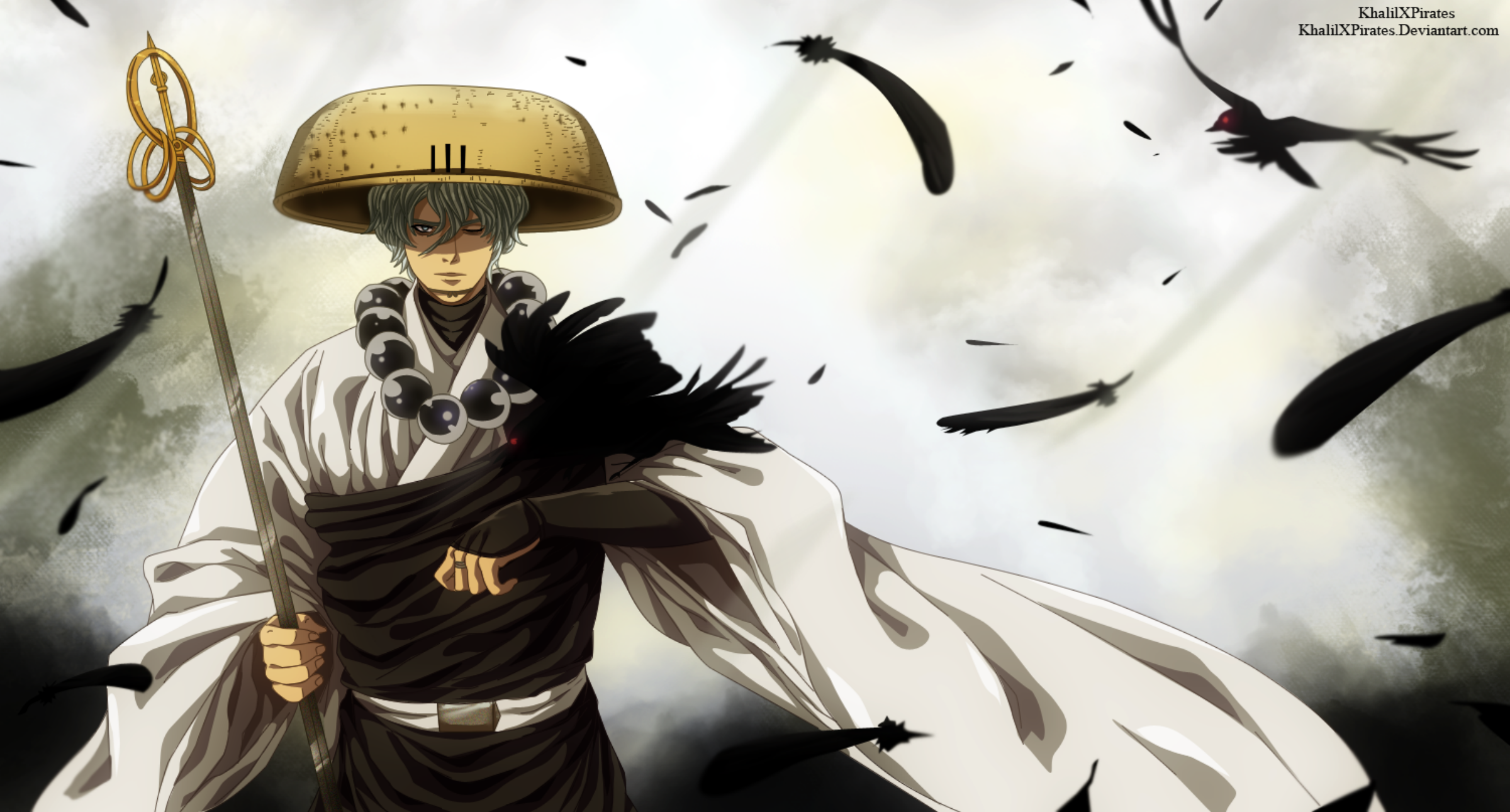 Oboro from Gintama with crows HD Wallpaper