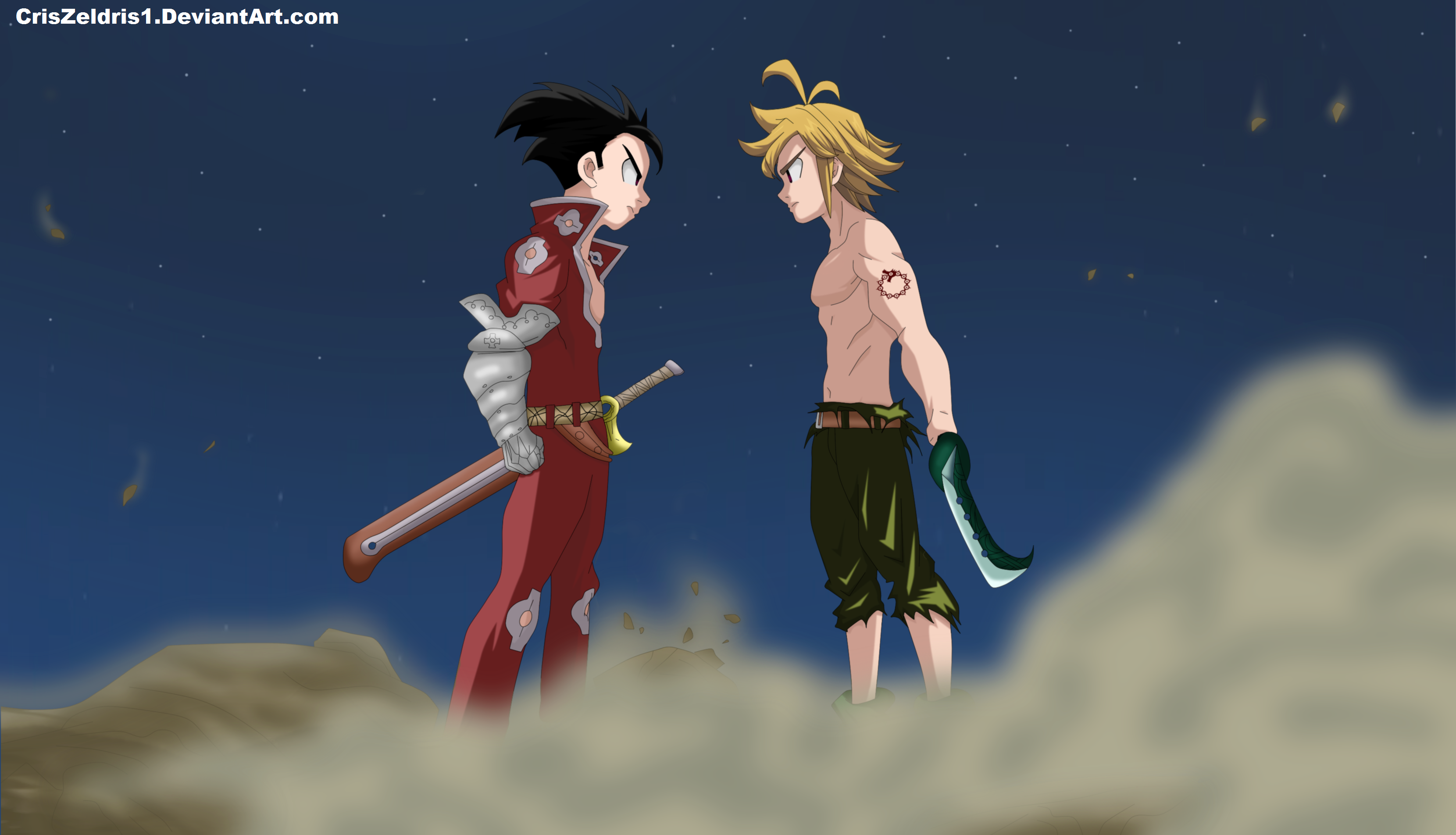 Meliodas and Zeldris from The Seven Deadly Sins HD Wallpaper