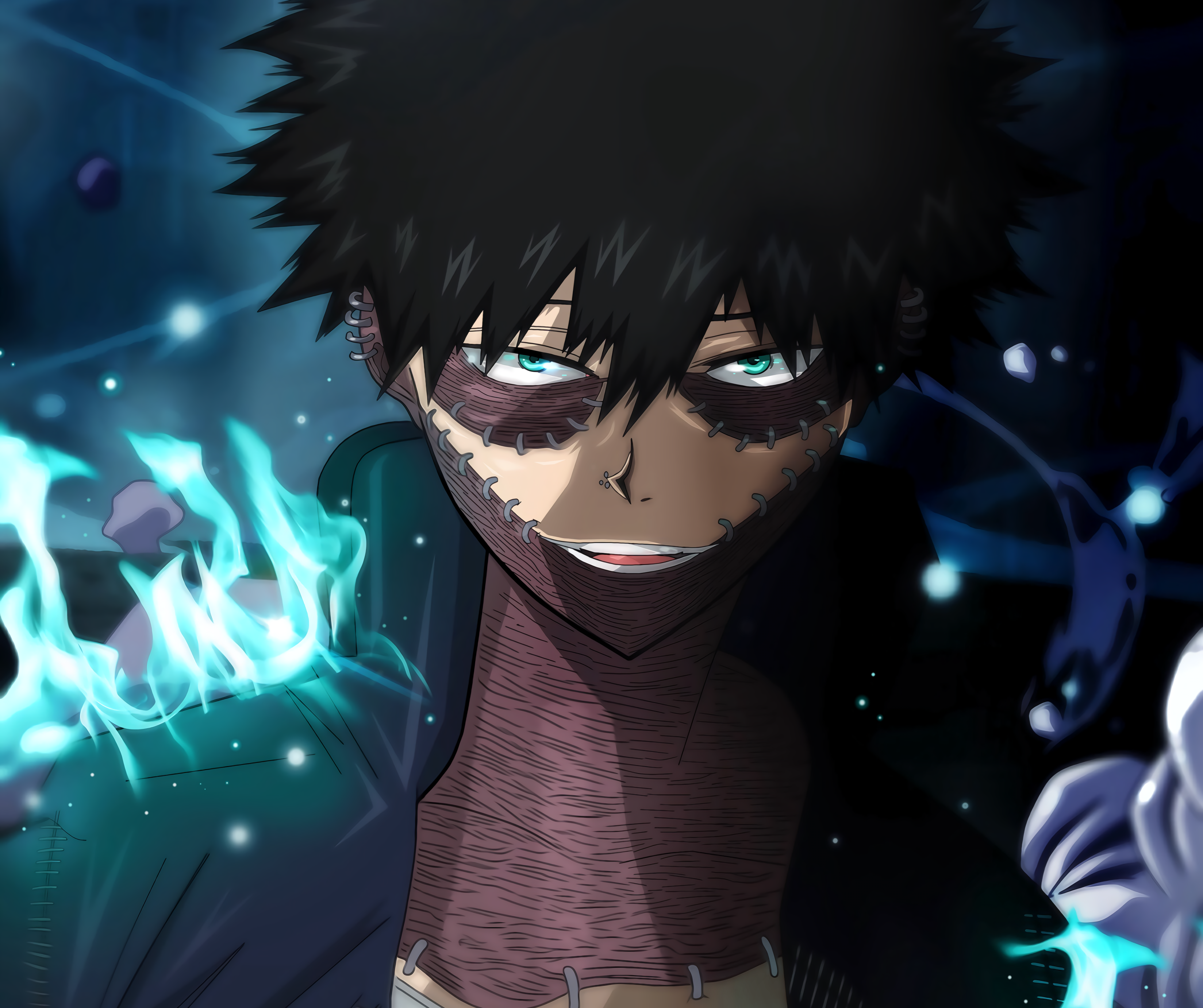 Dabi from My Hero Academia with blue flames HD Wallpaper