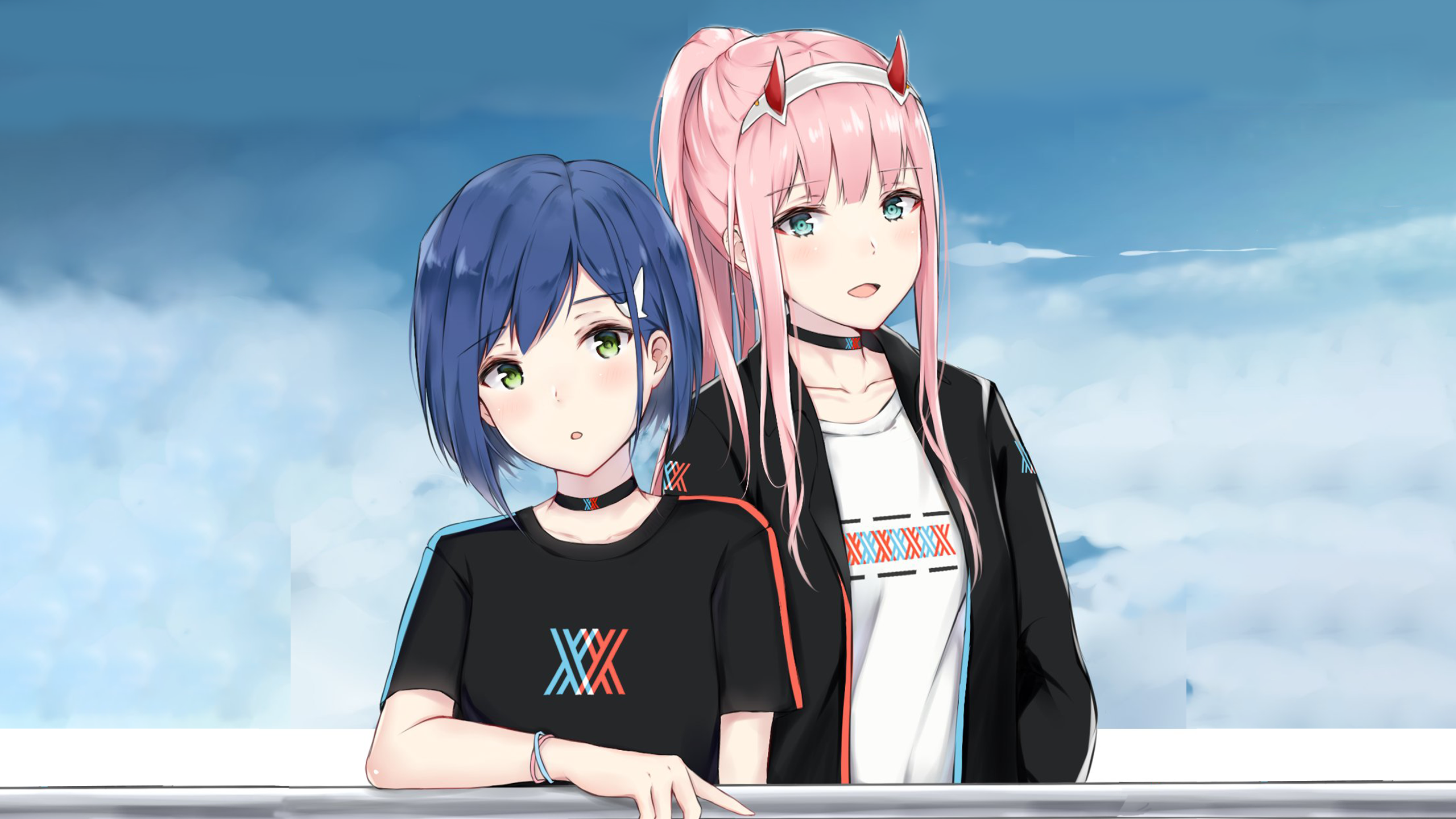 Zero Two and Ichigo from Darling in the FranXX HD Wallpaper