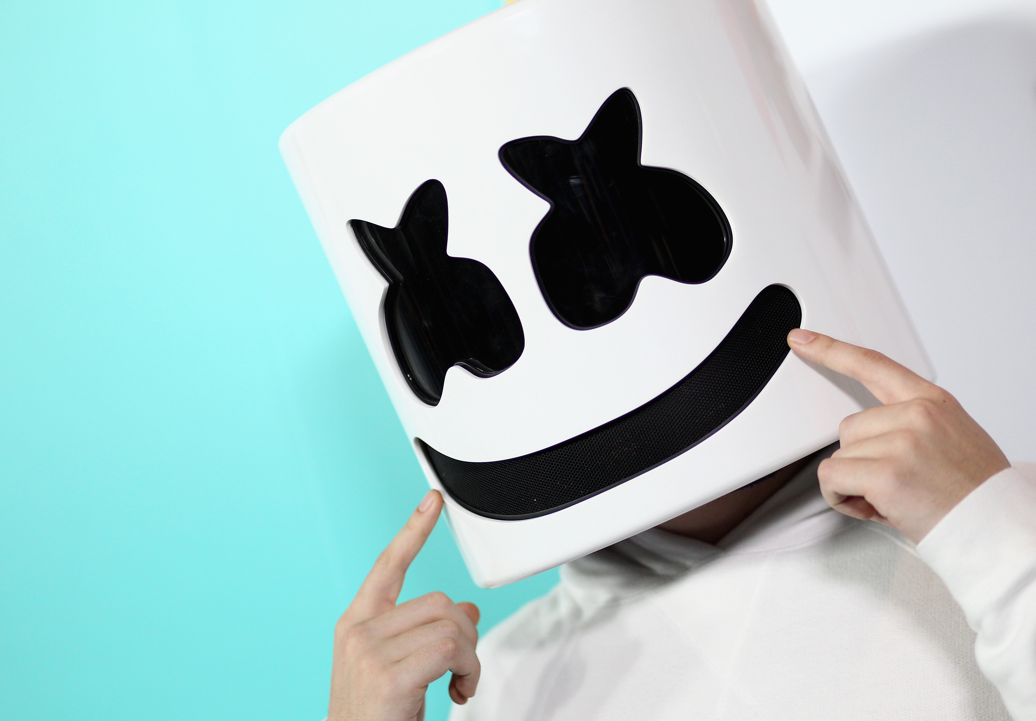 Marshmello wearing his iconic mask HD Wallpaper