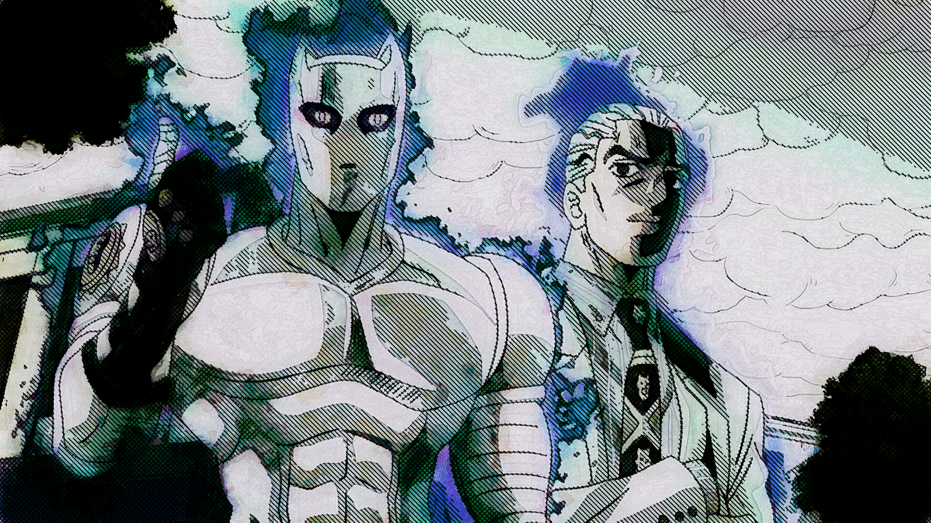 Yoshikage Kira and Killer Queen from JoJo's Bizarre Adventure HD Wallpaper
