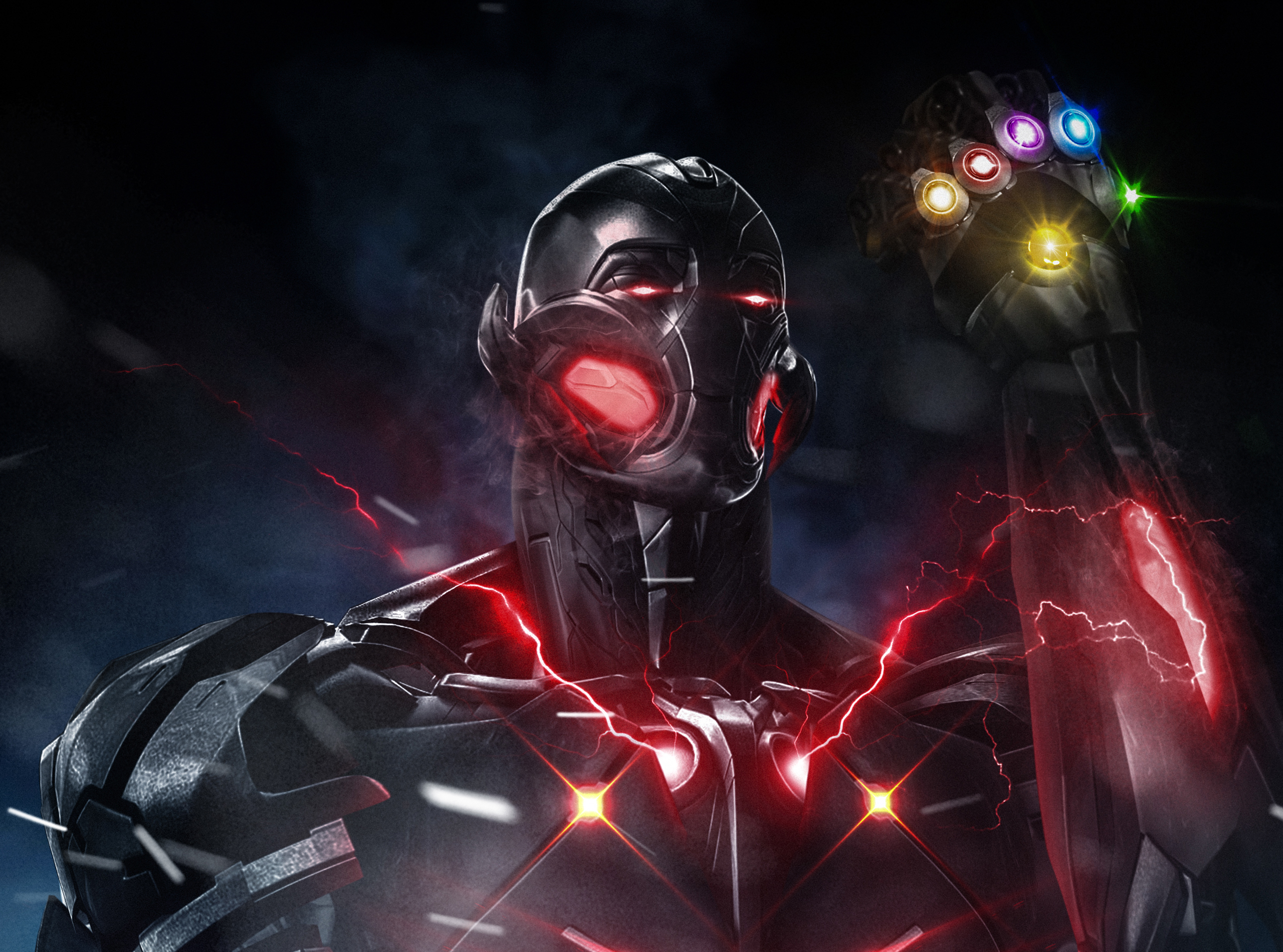 Ultron from Marvel with Infinity Gauntlet HD Wallpaper