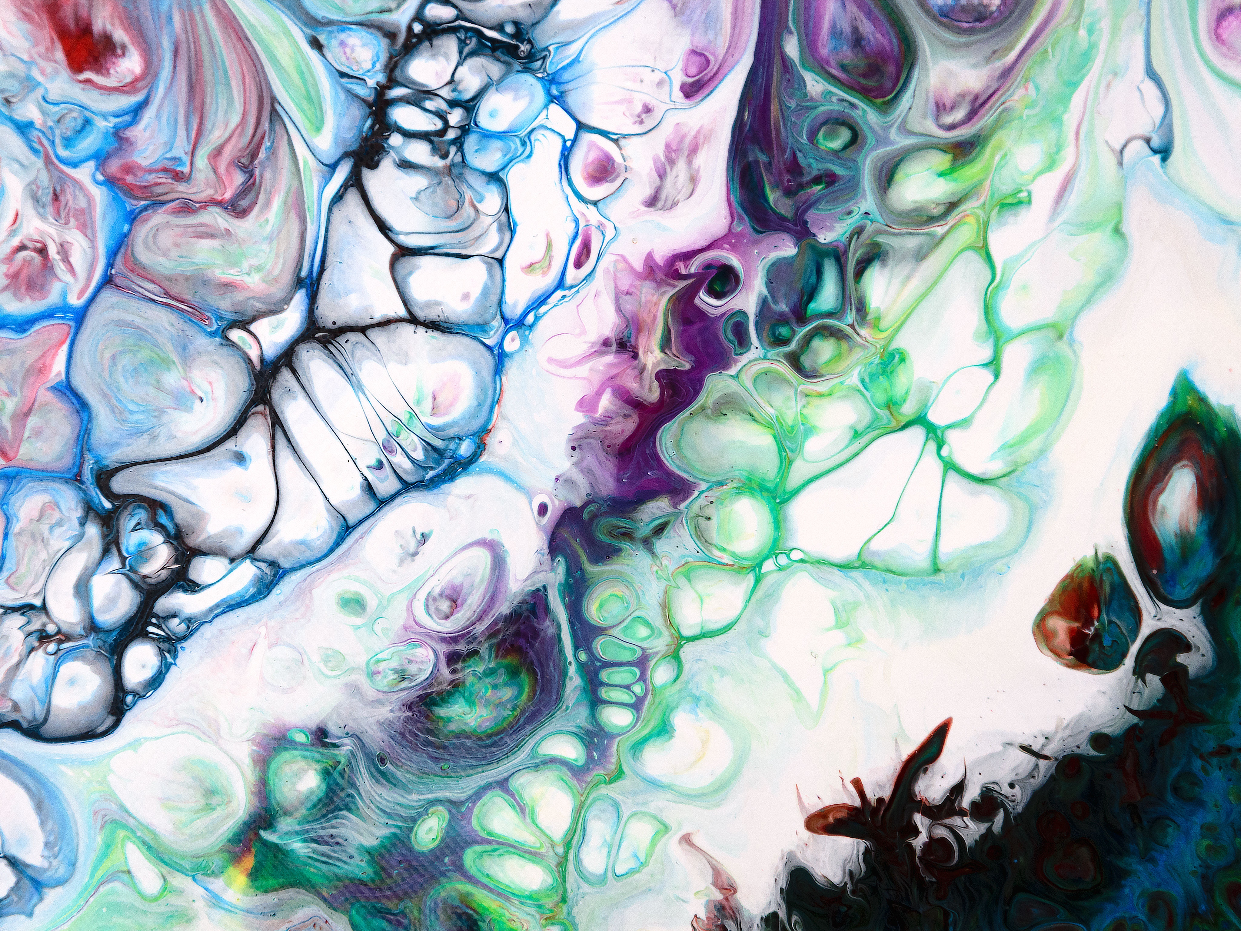 Colorful Abstract Marble Liquid Pattern HD Wallpaper