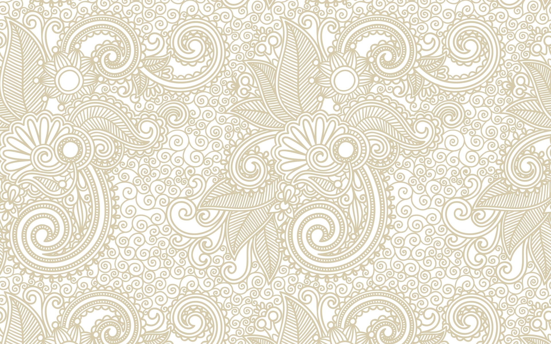 Floral paisley pattern with swirls and leaves HD Wallpaper