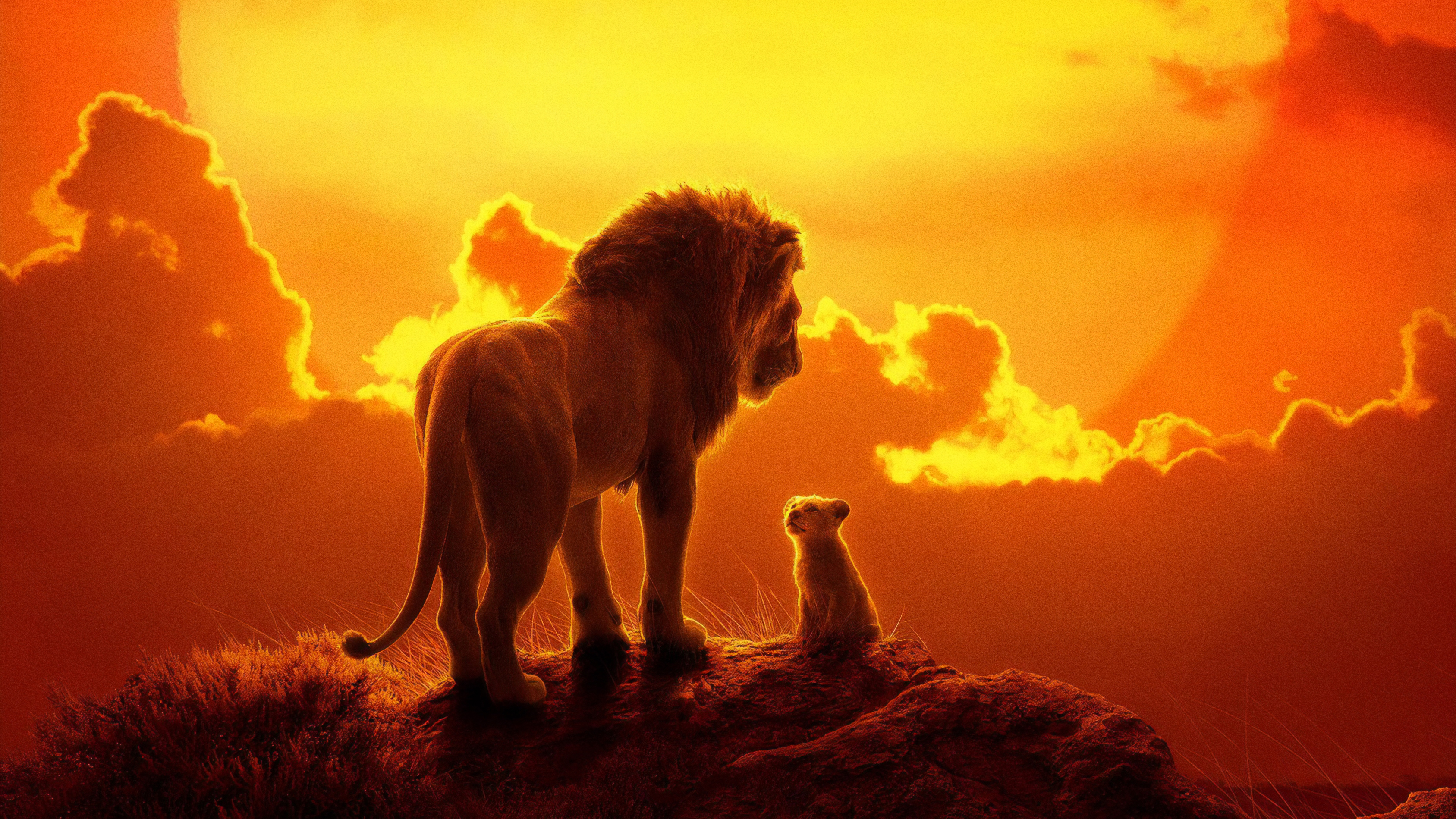 Simba and Mufasa from The Lion King 4K HD Wallpaper