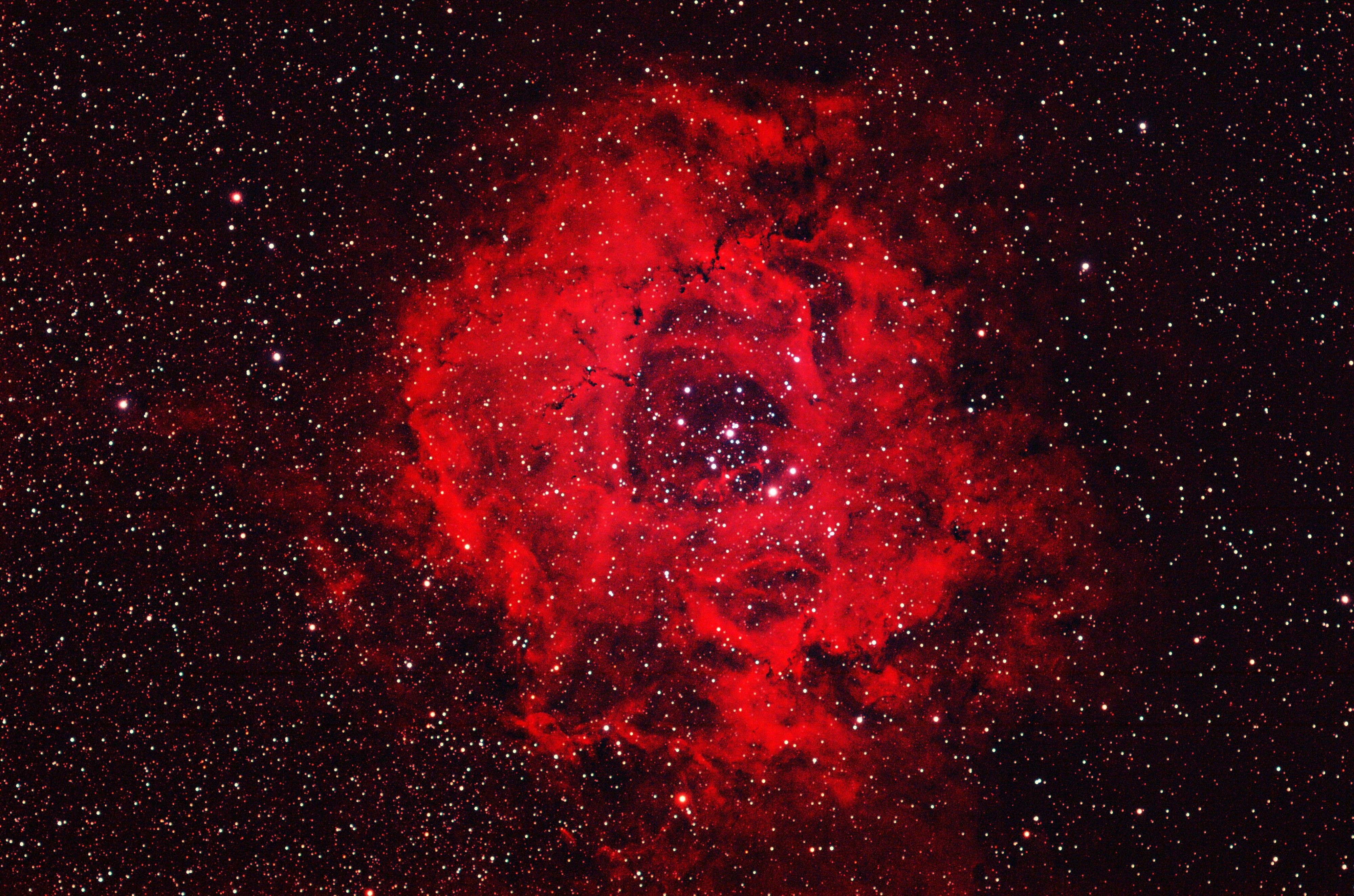 Red Orion Molecular Cloud Nebula with Glowing Stars HD Wallpaper