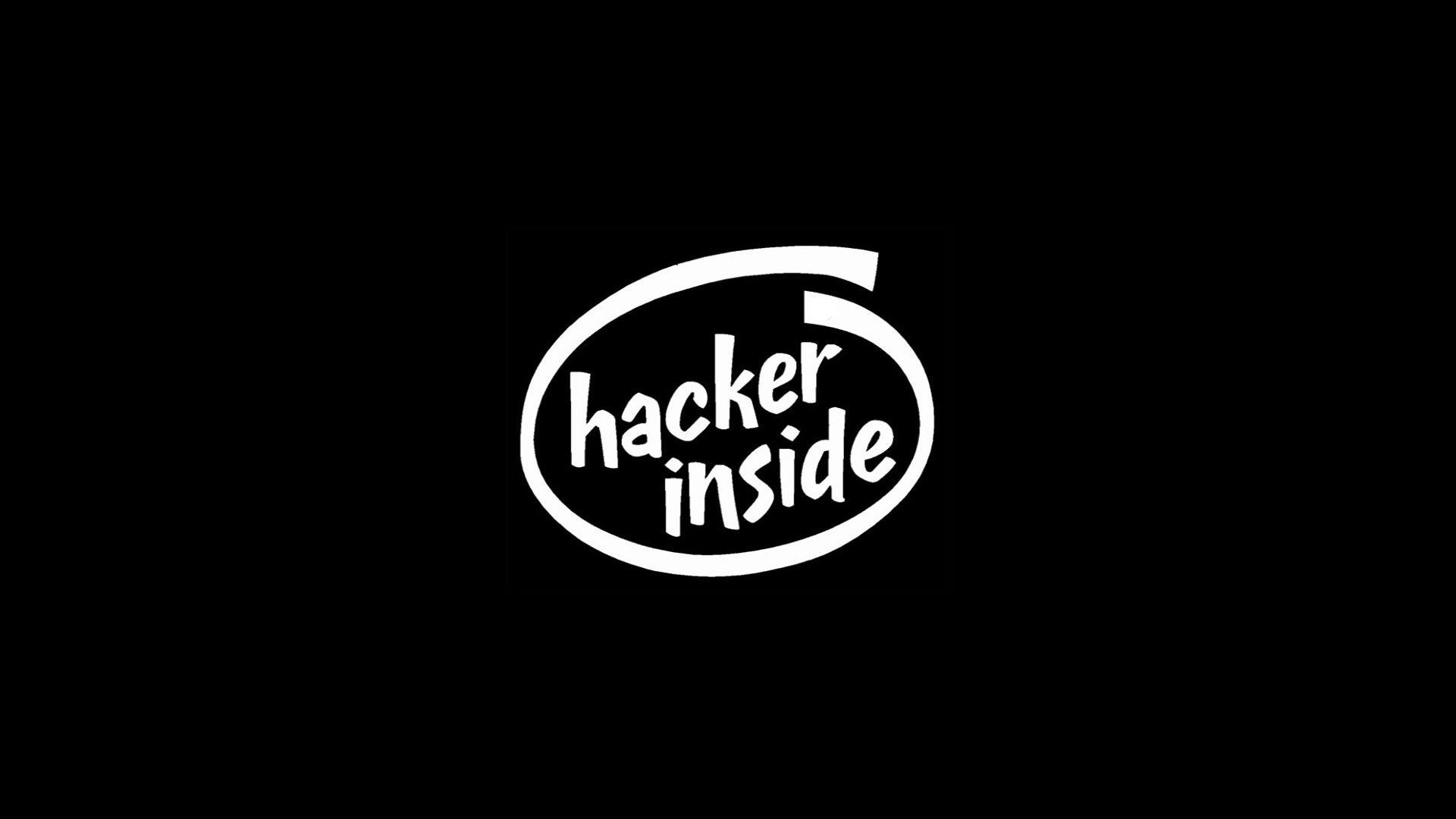 Hacker Inside logo on black background HD Wallpaper