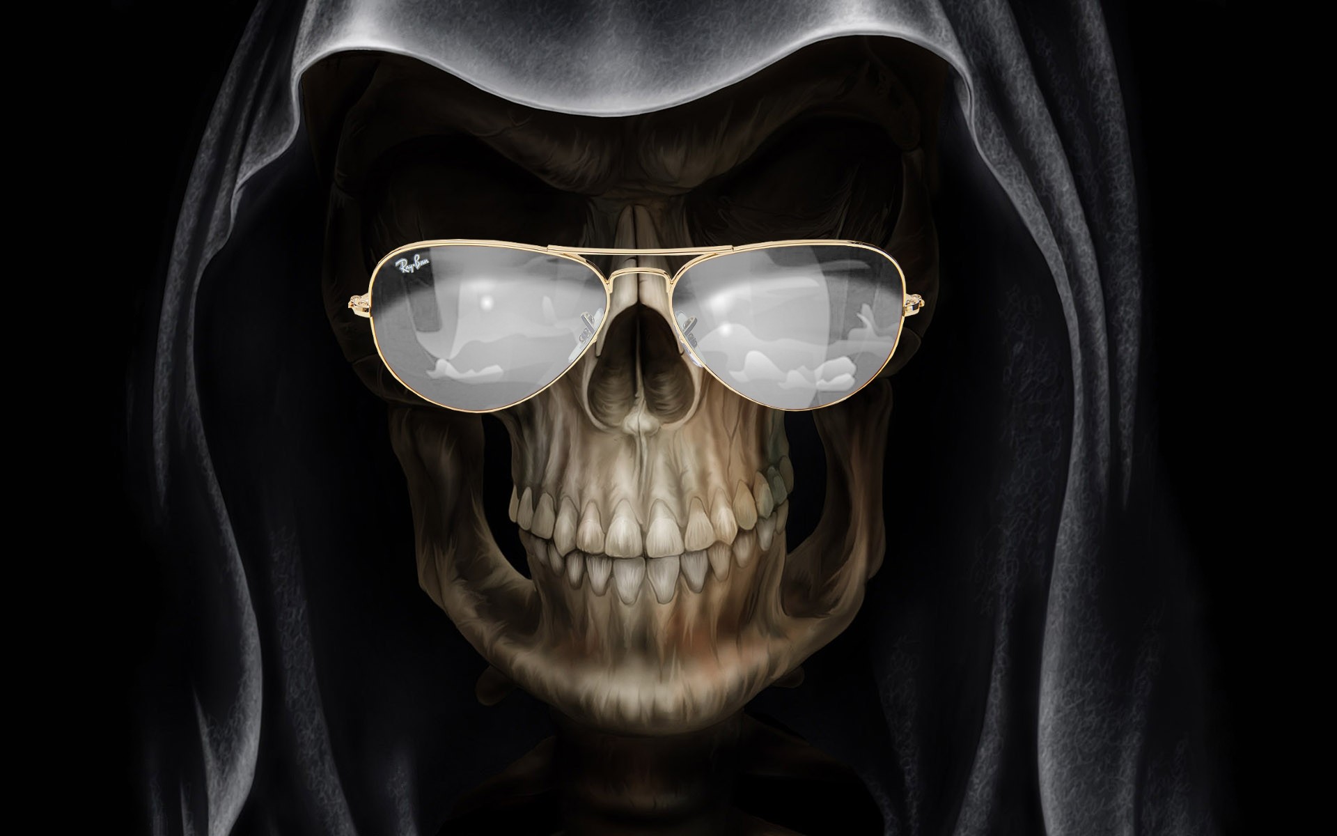 Grim Reaper wearing Ray-Ban sunglasses HD Wallpaper