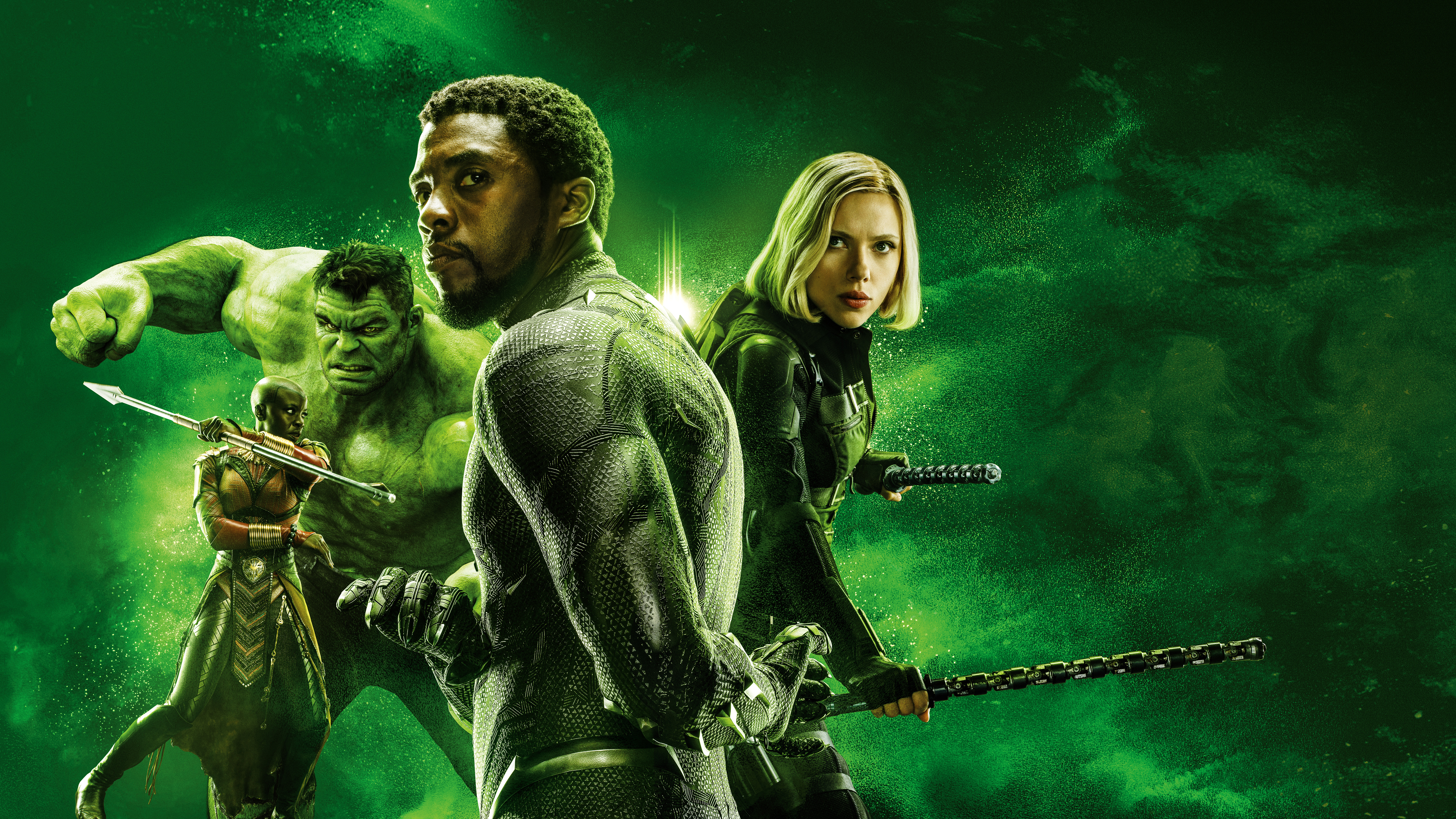Black Panther, Hulk, and Black Widow from Avengers Infinity War HD Wallpaper