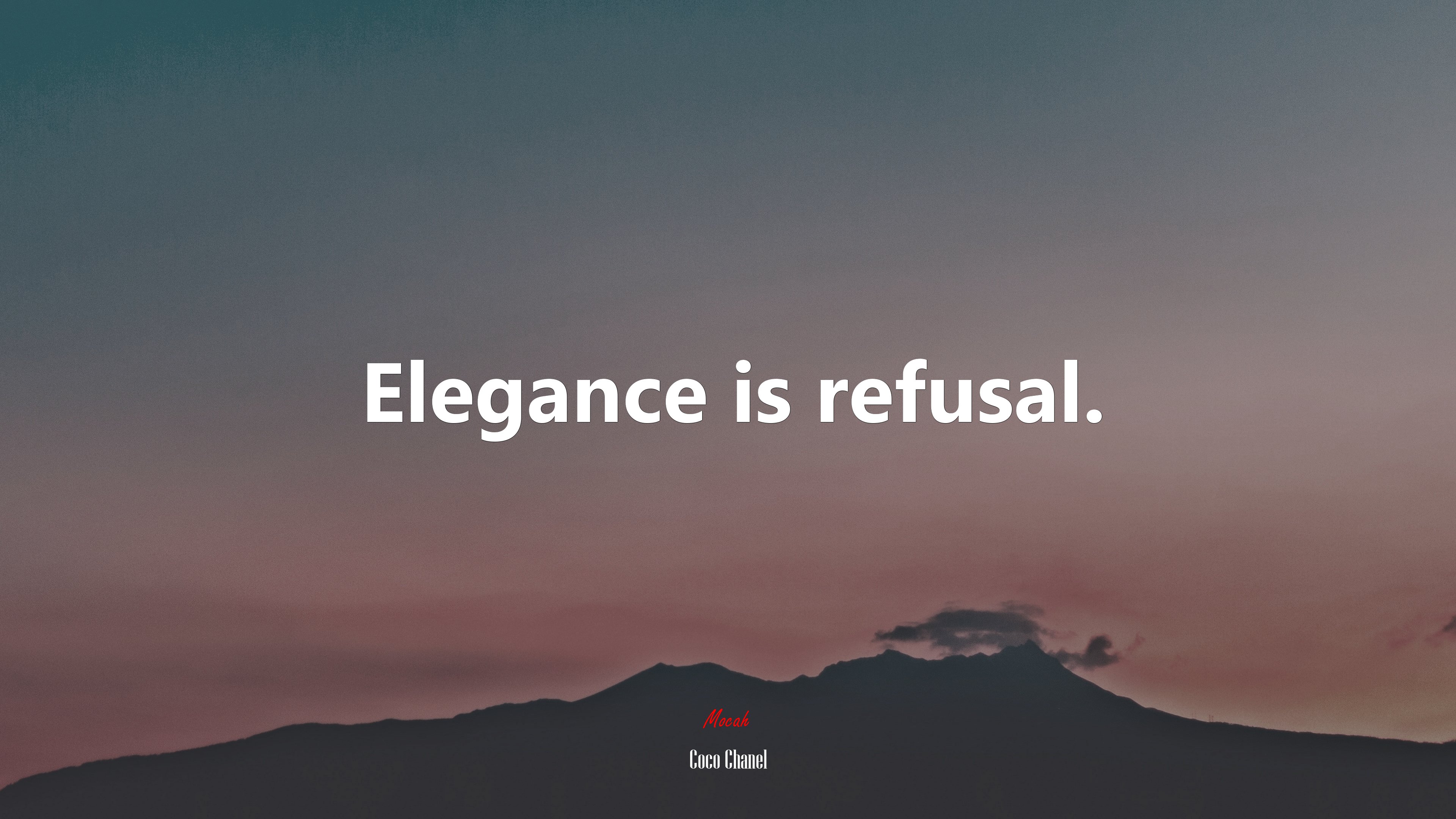 Elegance is refusal. | Coco Chanel quote HD Wallpaper