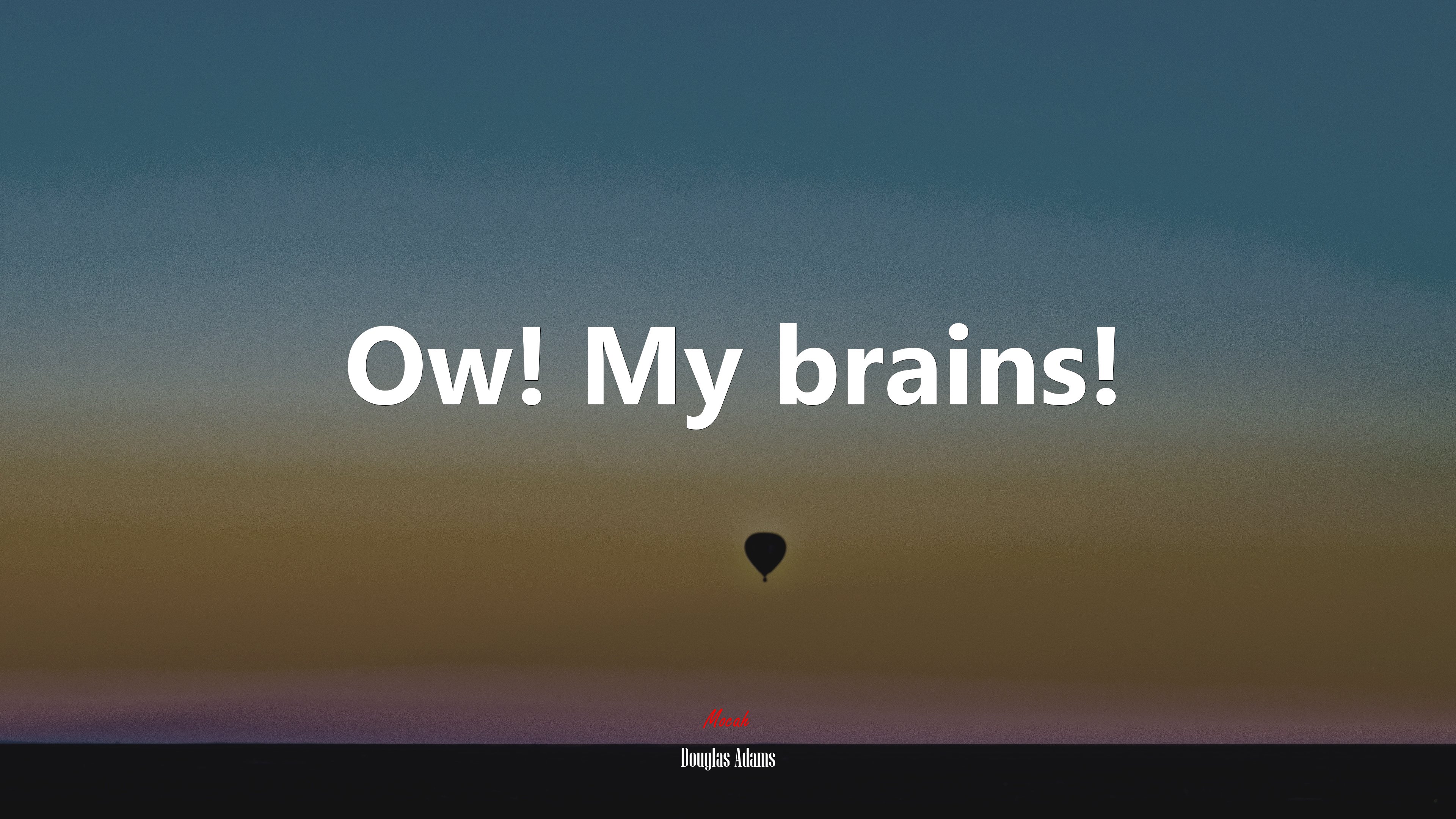 Ow! My brains! | Douglas Adams quote HD Wallpaper