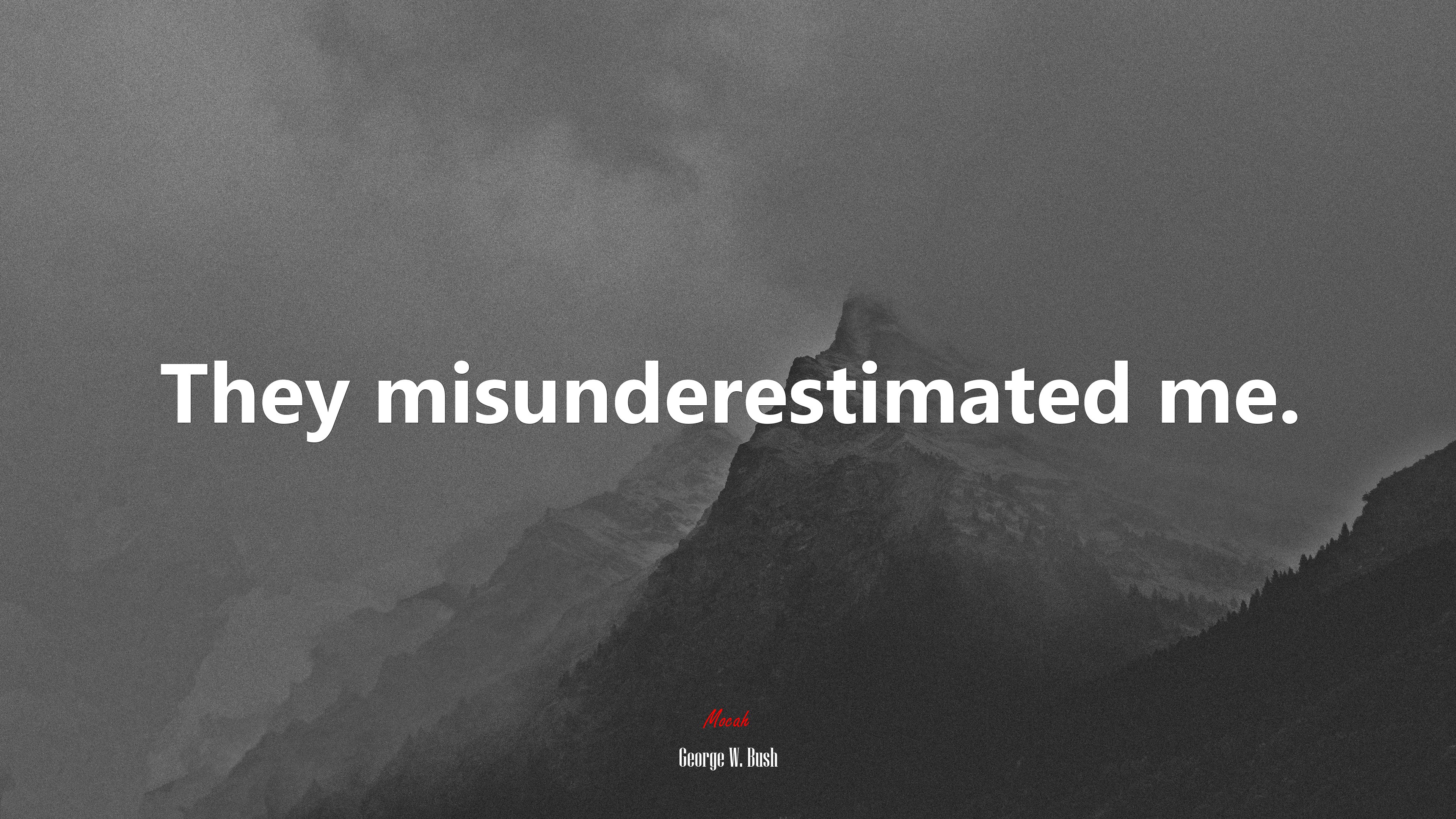 They misunderestimated me. | George W. Bush quote HD Wallpaper