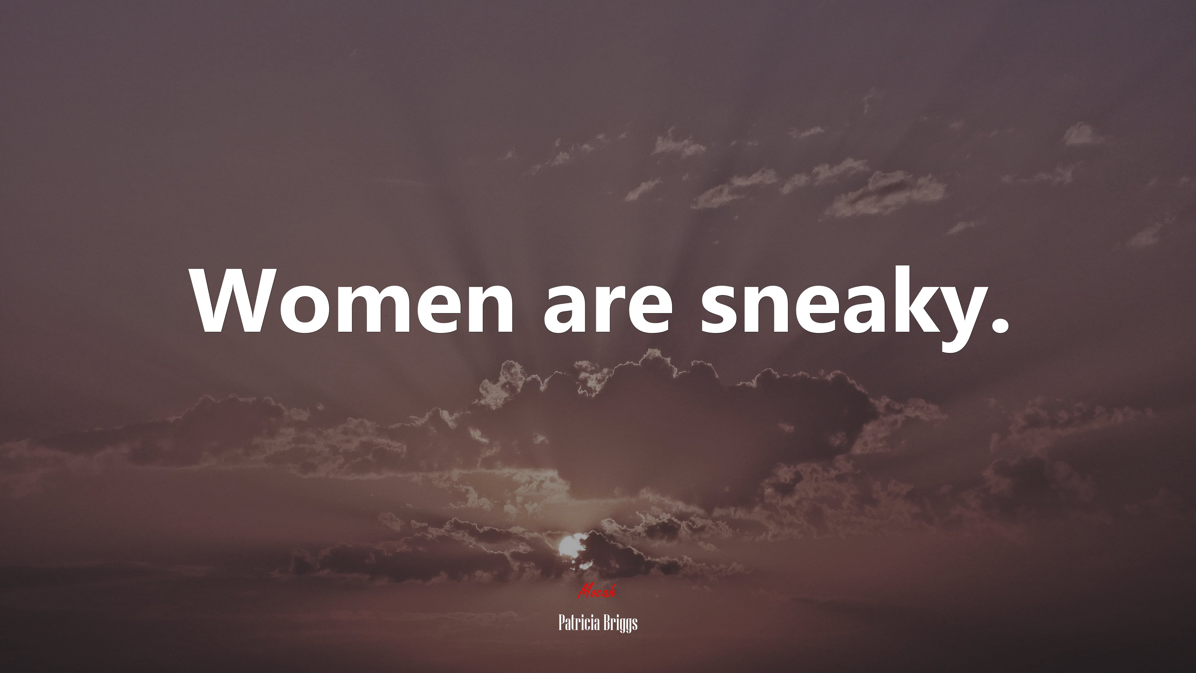 Women are sneaky. | Patricia Briggs quote HD Wallpaper