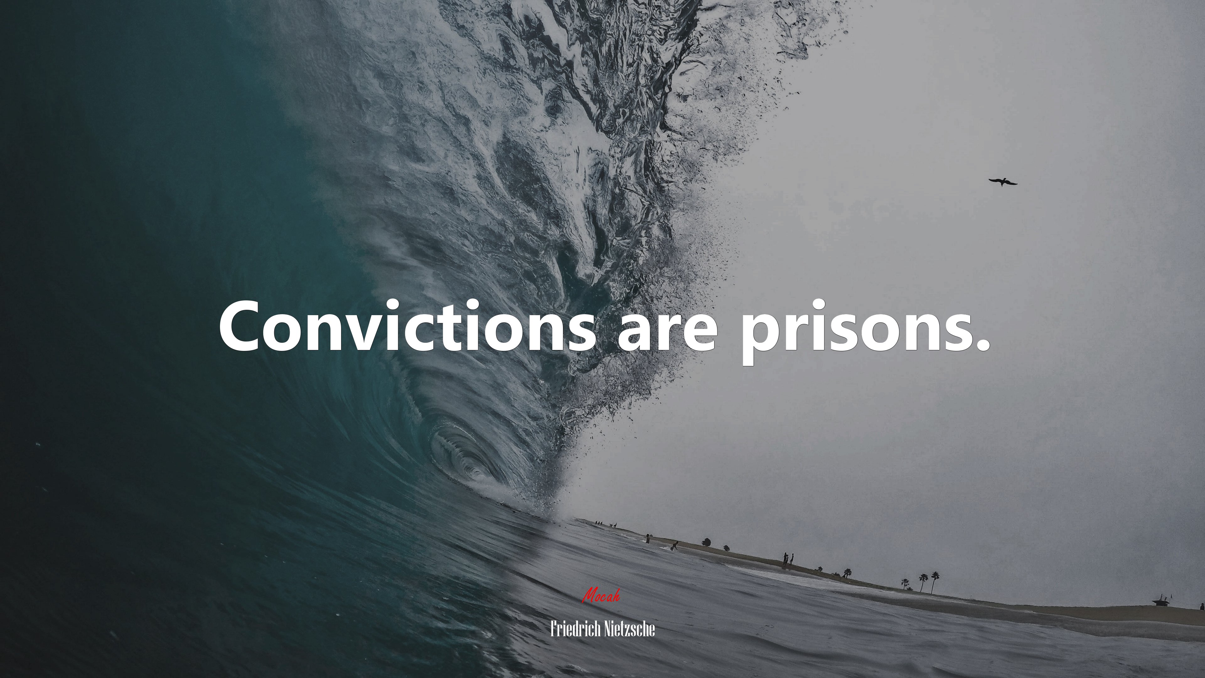 Convictions are prisons. | Friedrich Nietzsche quote HD Wallpaper