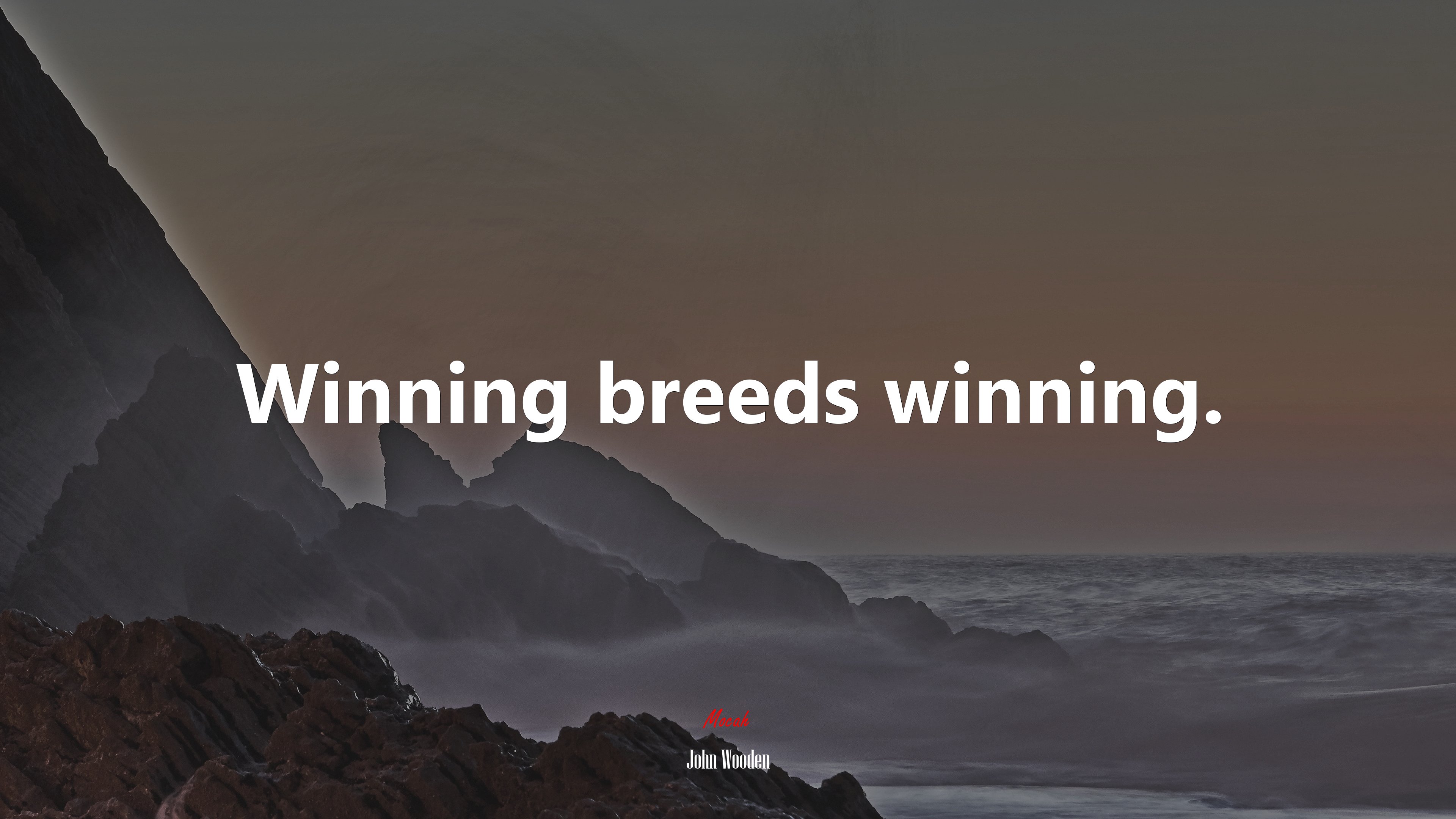 Winning breeds winning. | John Wooden quote HD Wallpaper