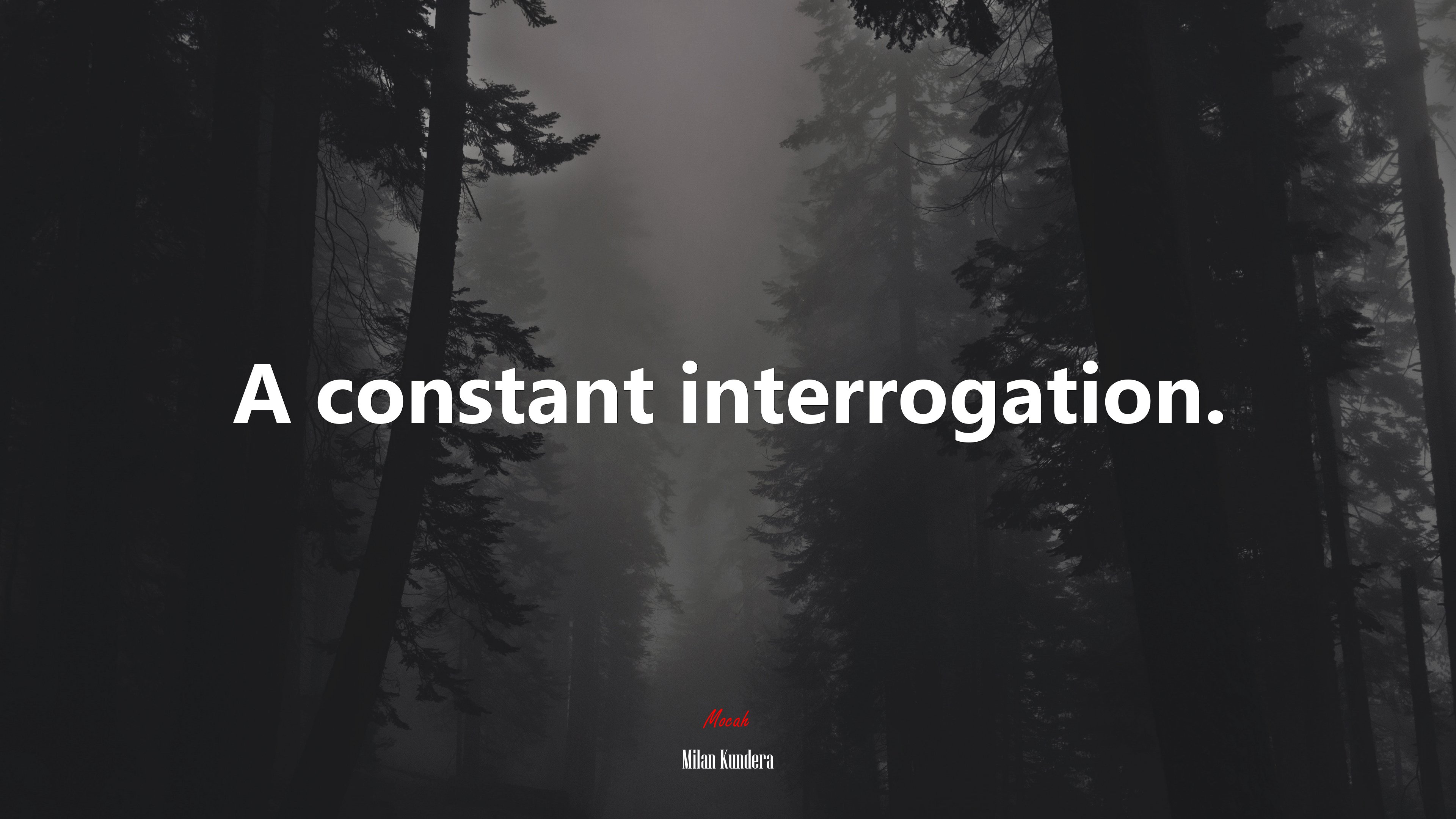 A constant interrogation. | Milan Kundera quote HD Wallpaper