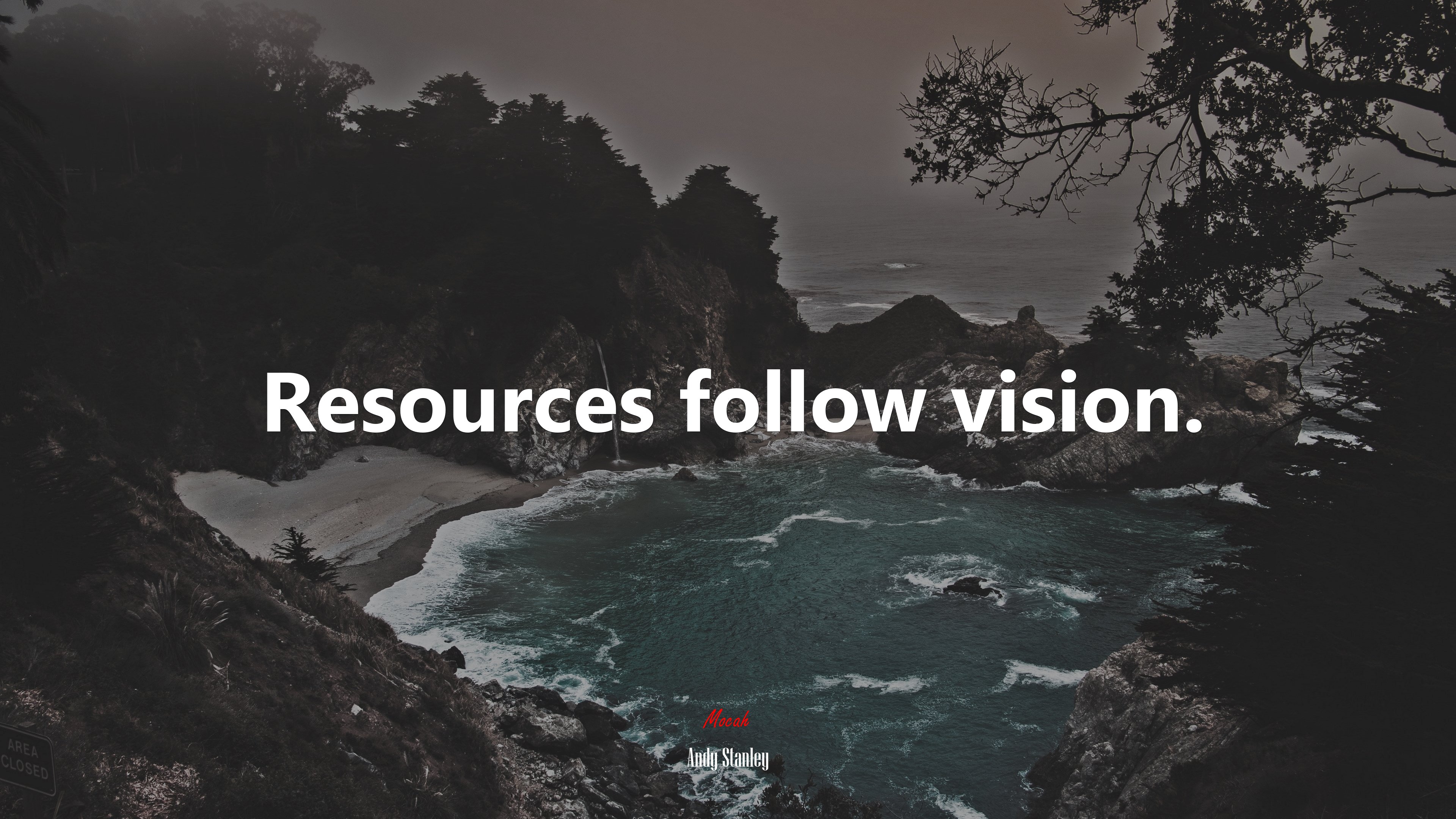 Resources follow vision. | Andy Stanley quote HD Wallpaper