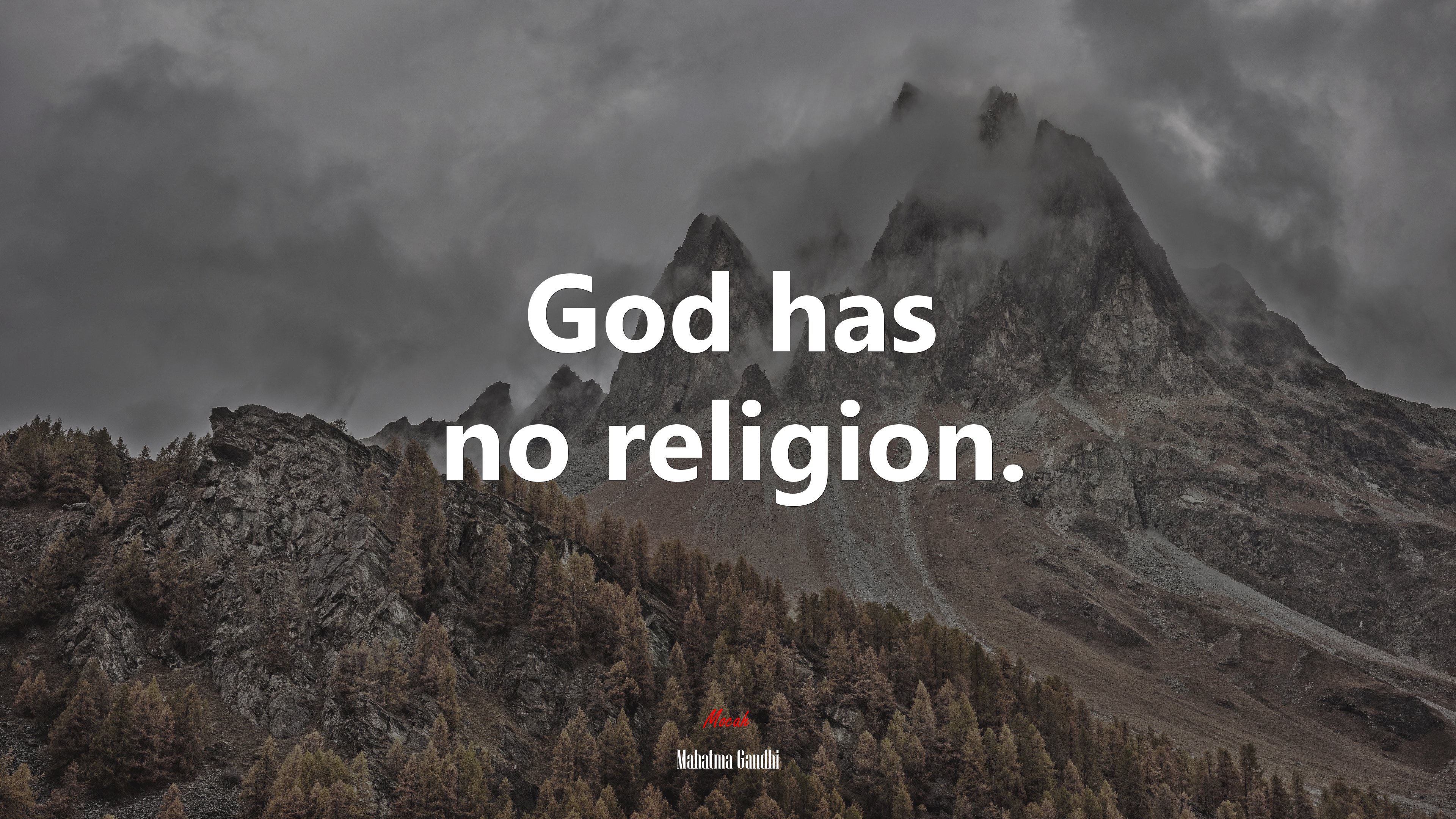God has no religion. | Mahatma Gandhi quote HD Wallpaper