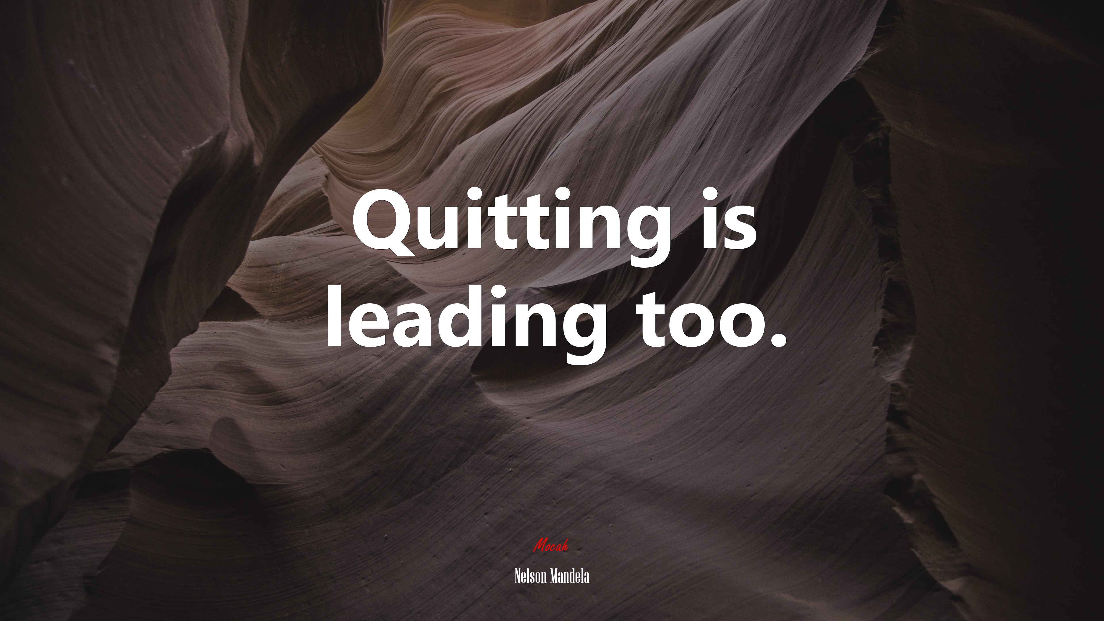 Quitting is leading too. | Nelson Mandela quote HD Wallpaper