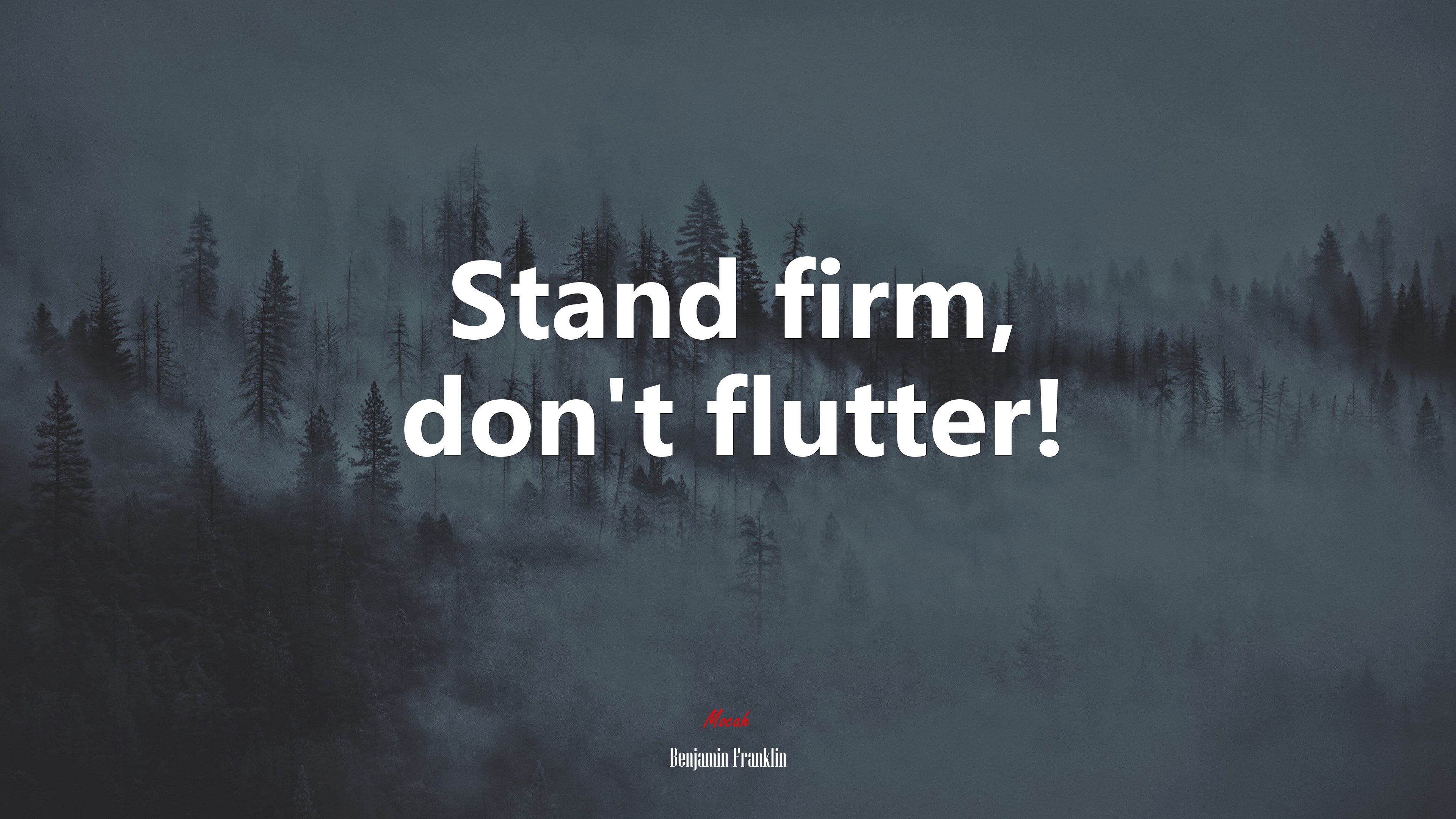 Stand firm, don’t flutter! | Benjamin Franklin quote HD Wallpaper