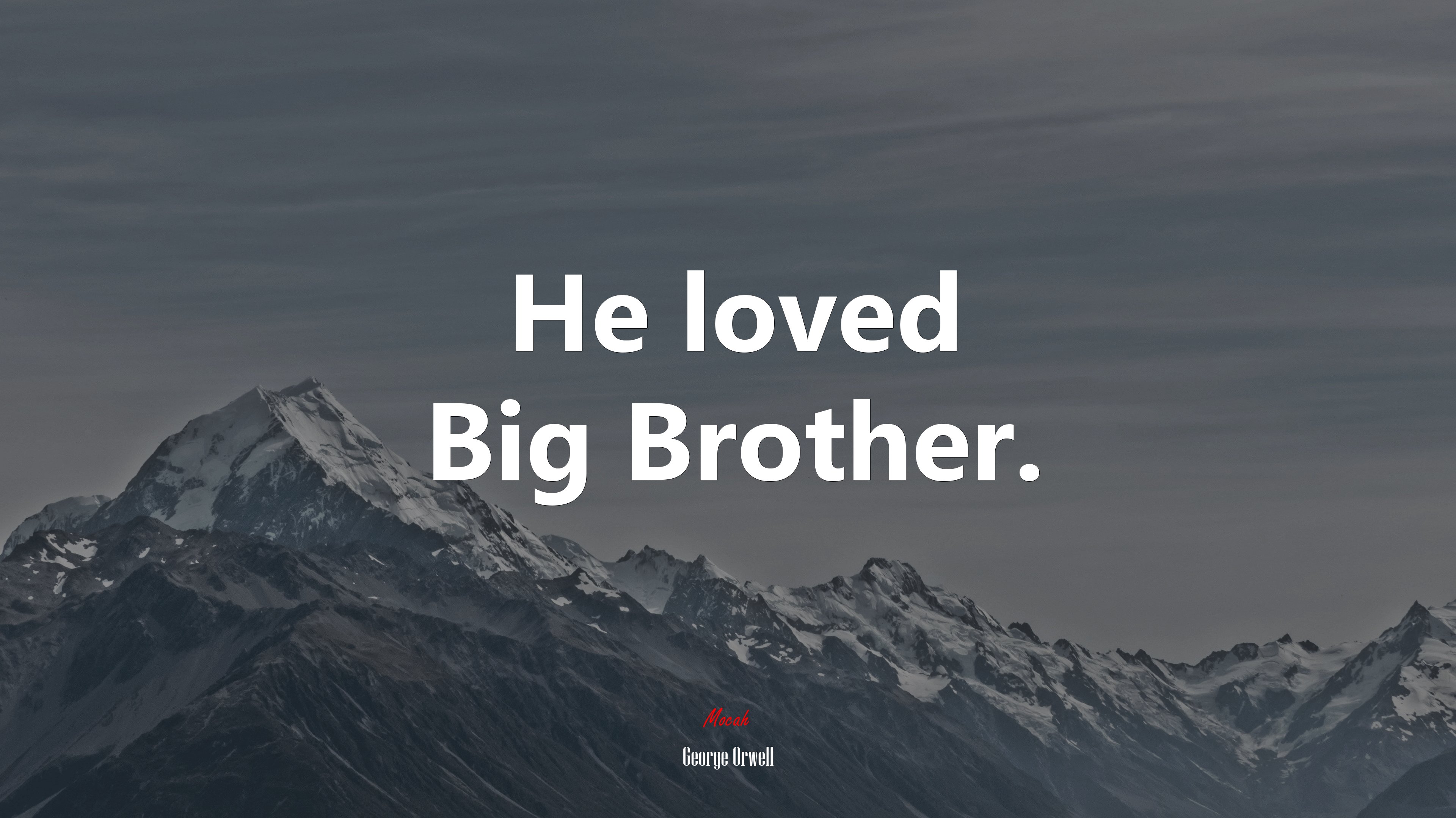 He loved Big Brother. | George Orwell quote HD Wallpaper