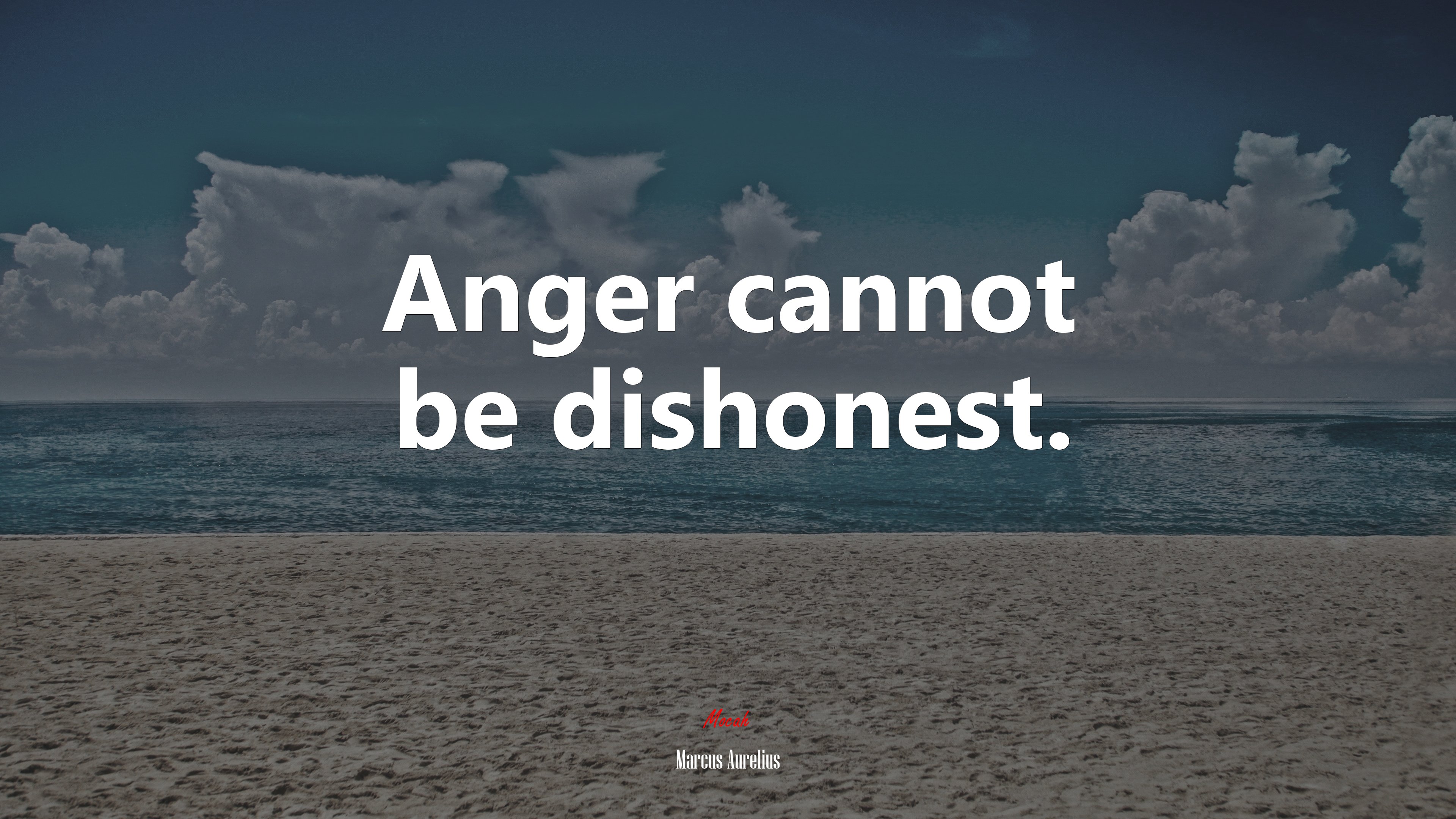 Anger cannot be dishonest. | Marcus Aurelius quote HD Wallpaper