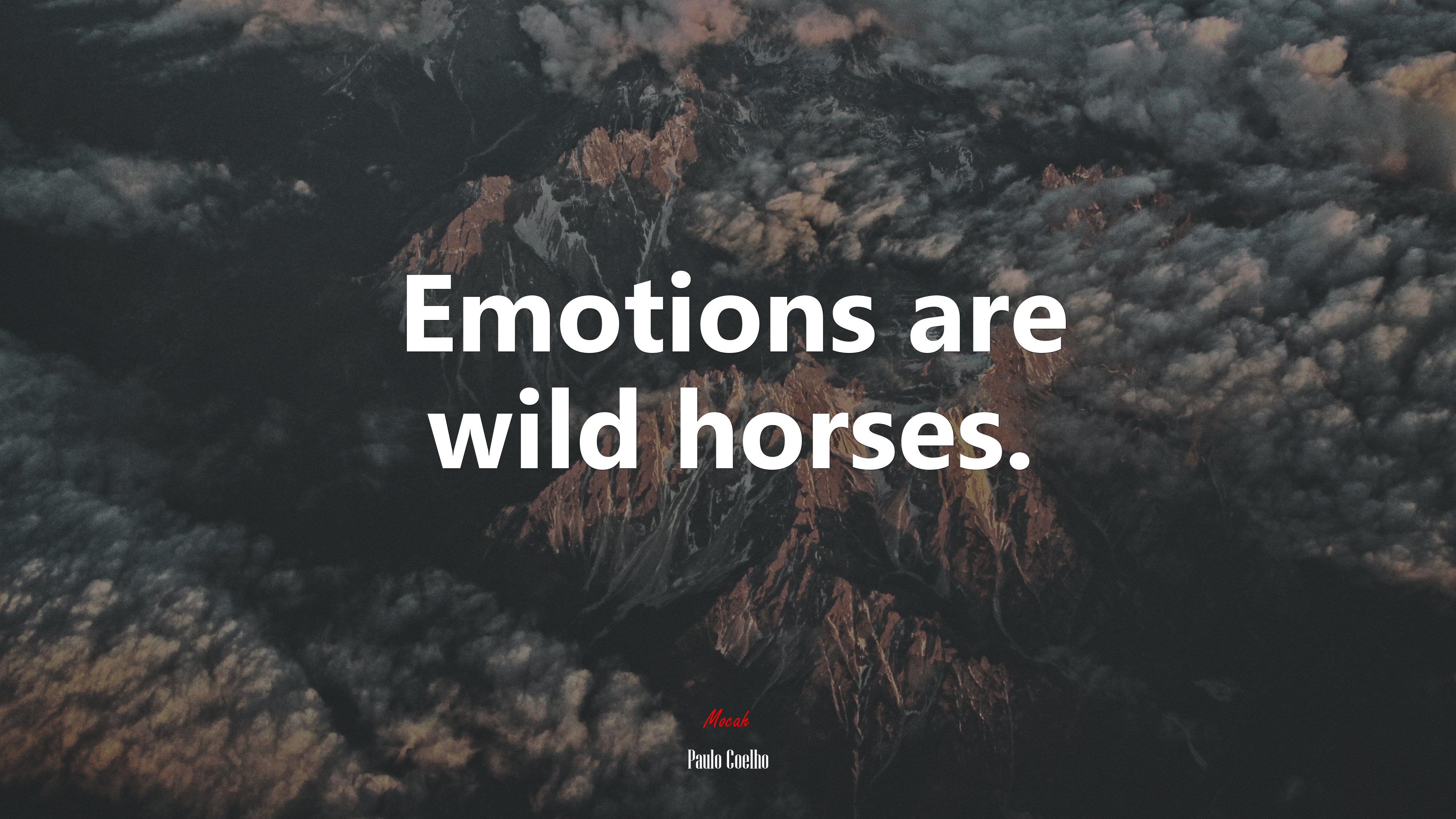 Emotions are wild horses. | Paulo Coelho quote HD Wallpaper