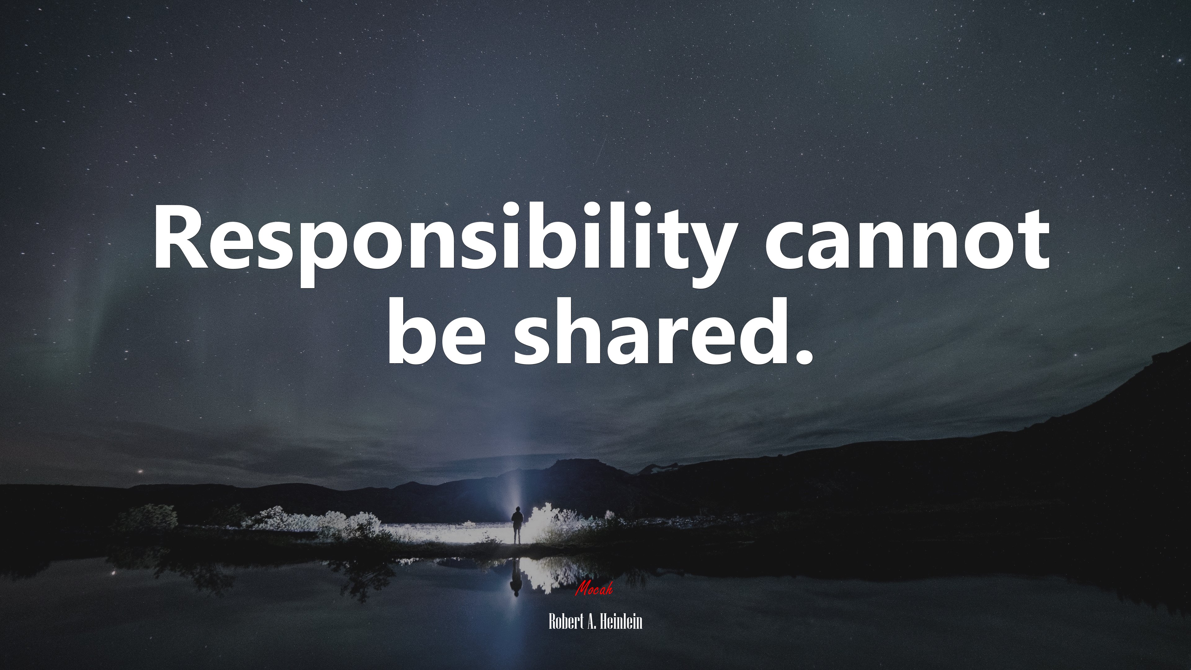 Responsibility cannot be shared. | Robert A. Heinlein quote HD Wallpaper