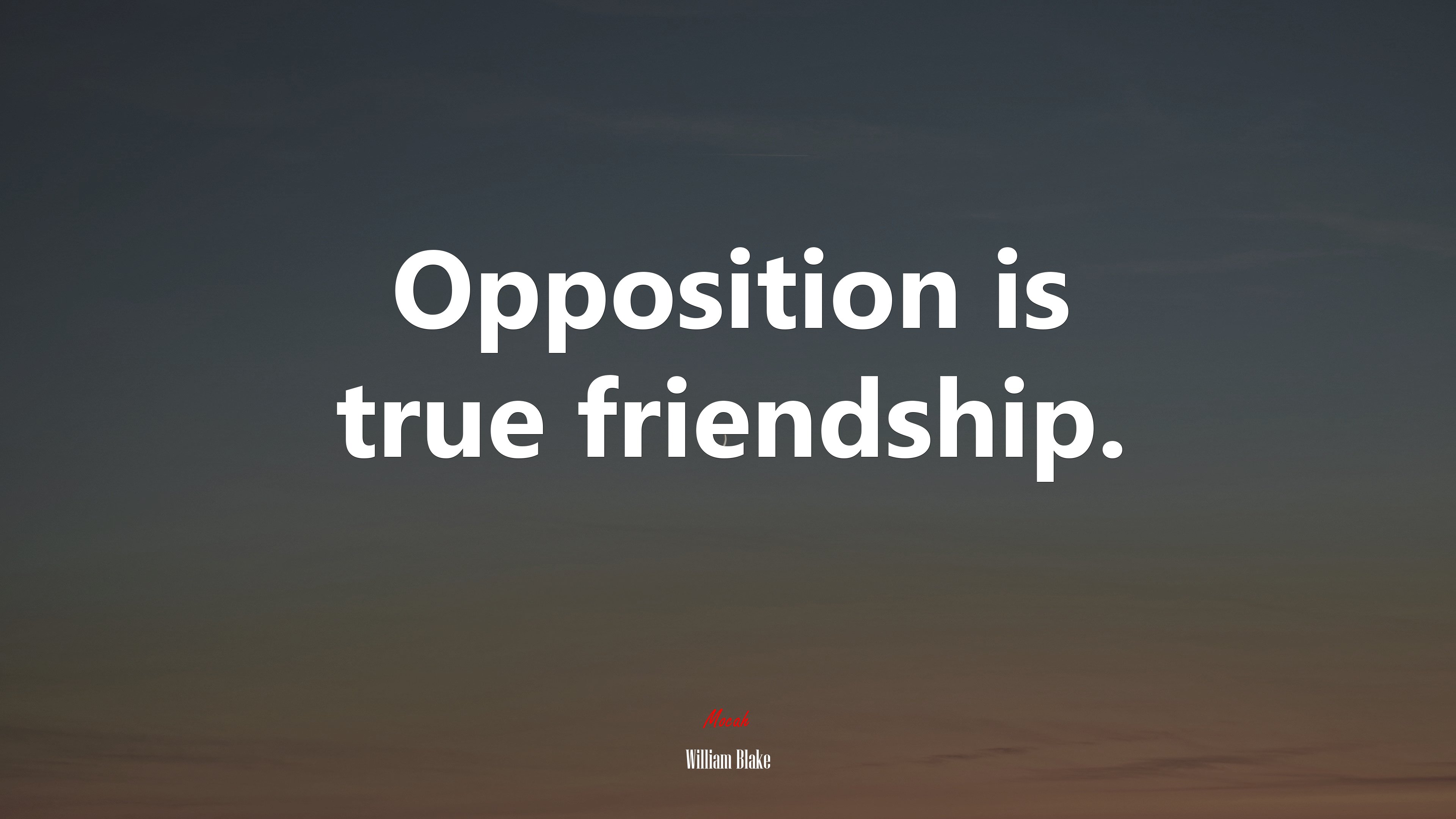 Opposition is true friendship. | William Blake quote HD Wallpaper