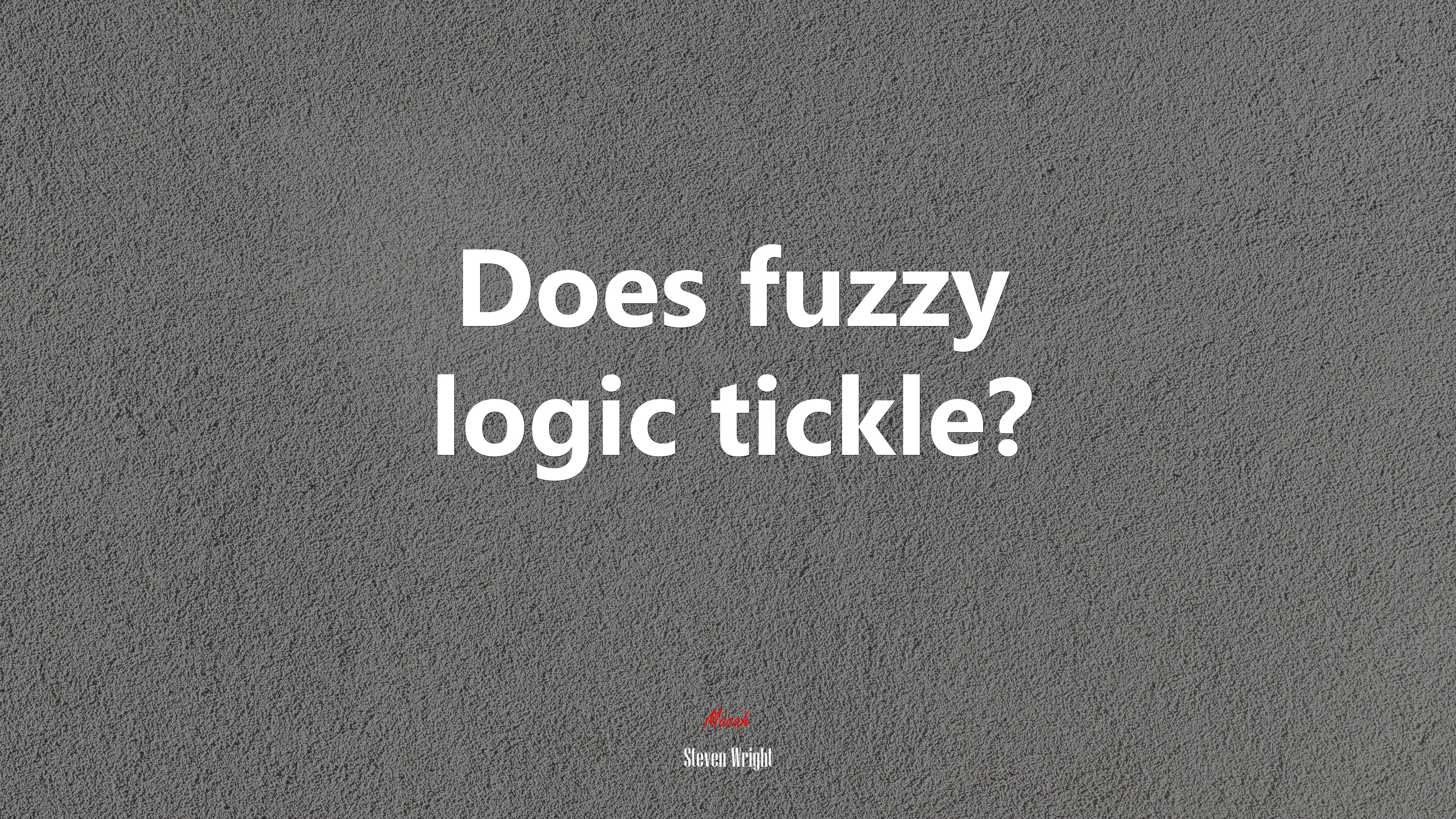 Does fuzzy logic tickle? | Steven Wright quote HD Wallpaper