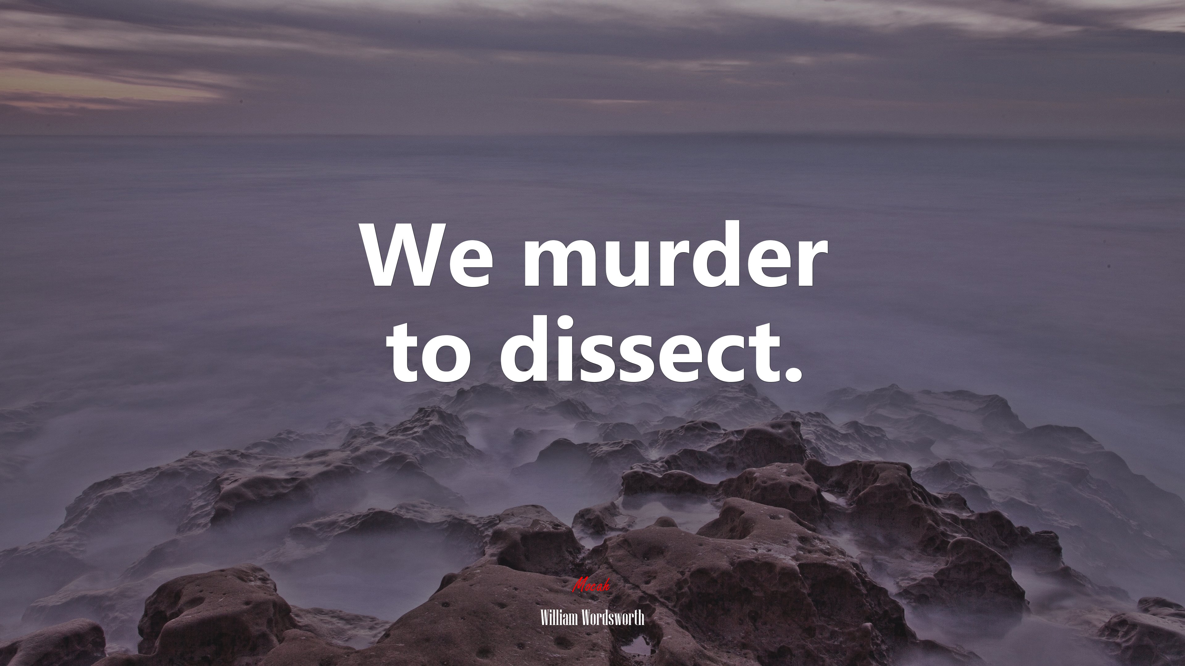 We murder to dissect. | William Wordsworth quote HD Wallpaper