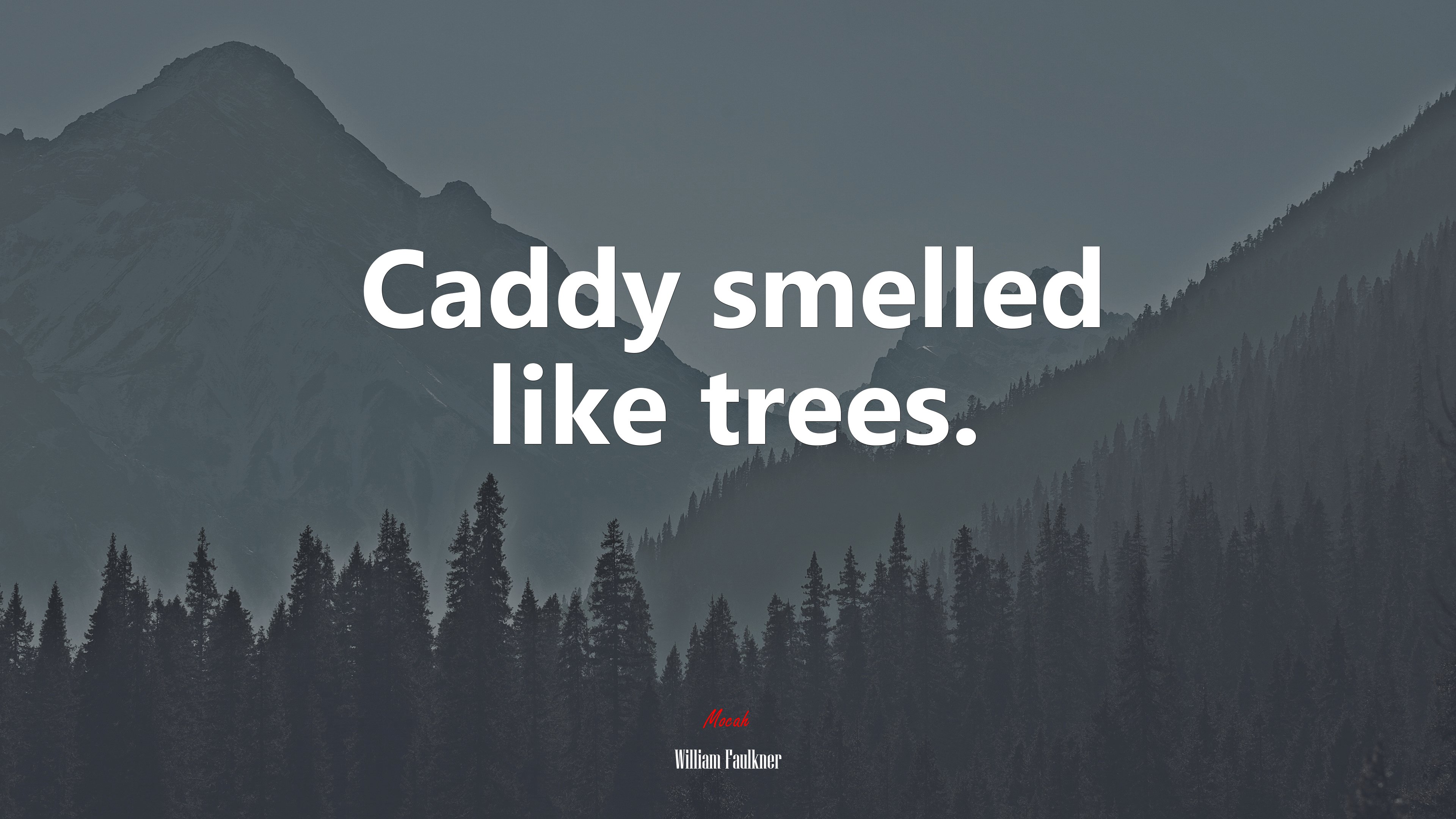 Caddy smelled like trees. | William Faulkner quote HD Wallpaper