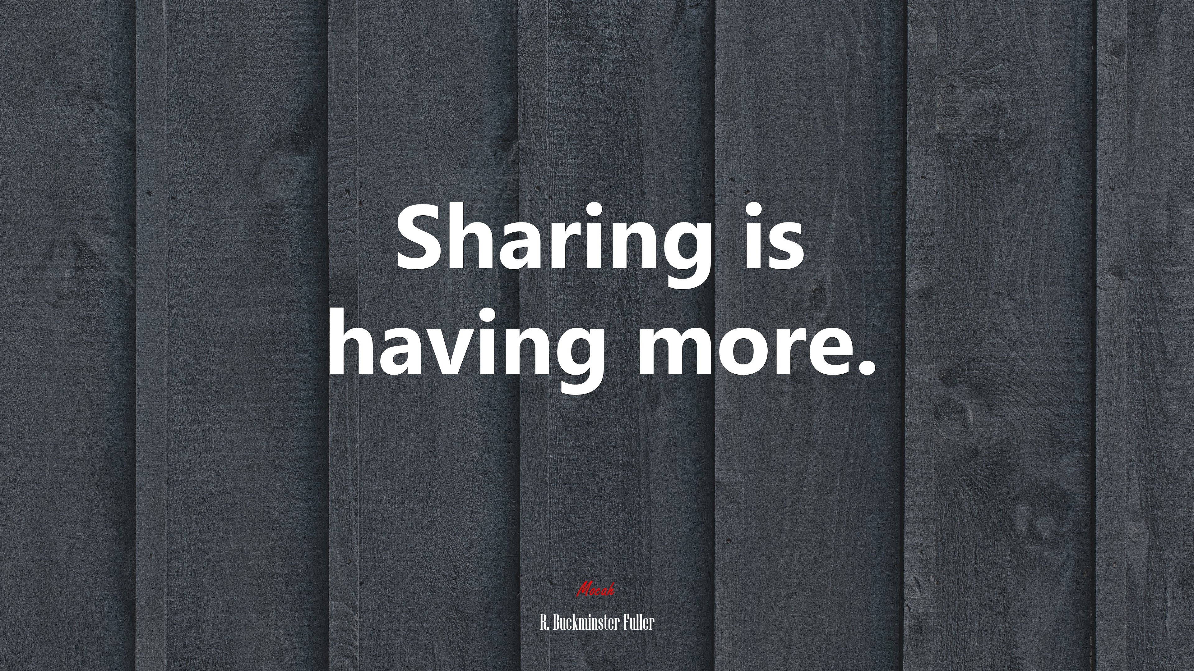 Sharing is having more. | R. Buckminster Fuller quote HD Wallpaper