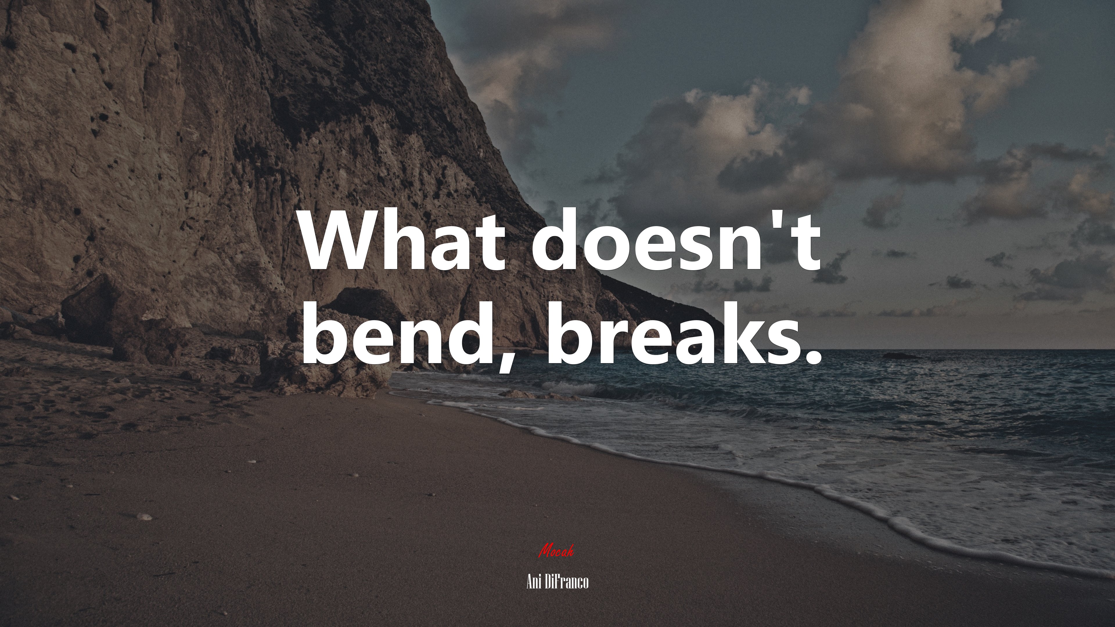 What doesn’t bend, breaks. | Ani DiFranco quote HD Wallpaper
