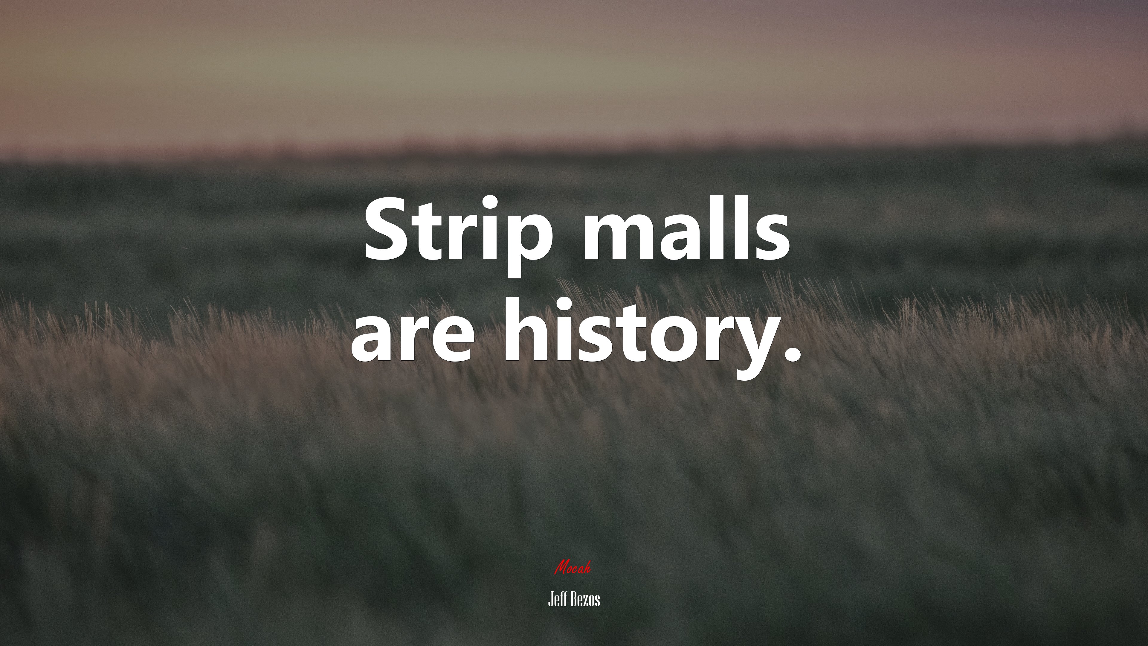 Strip malls are history. | Jeff Bezos quote HD Wallpaper